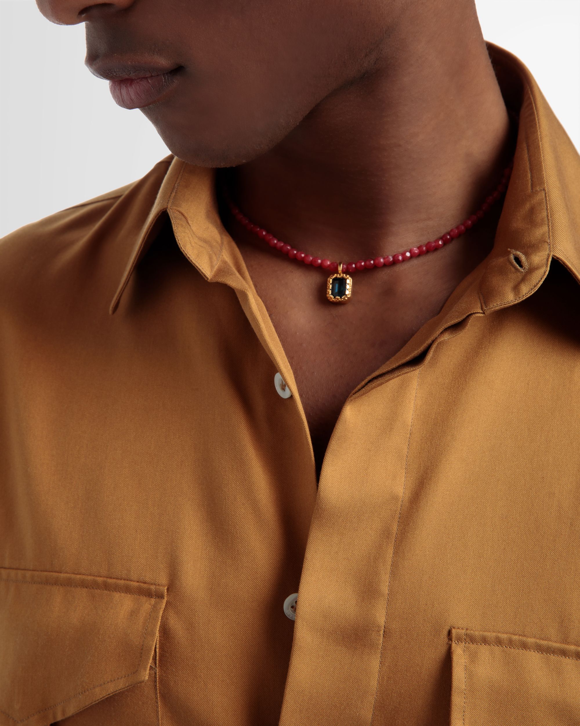 Beaded Chain Necklace In Red - Women's - Bally - 02