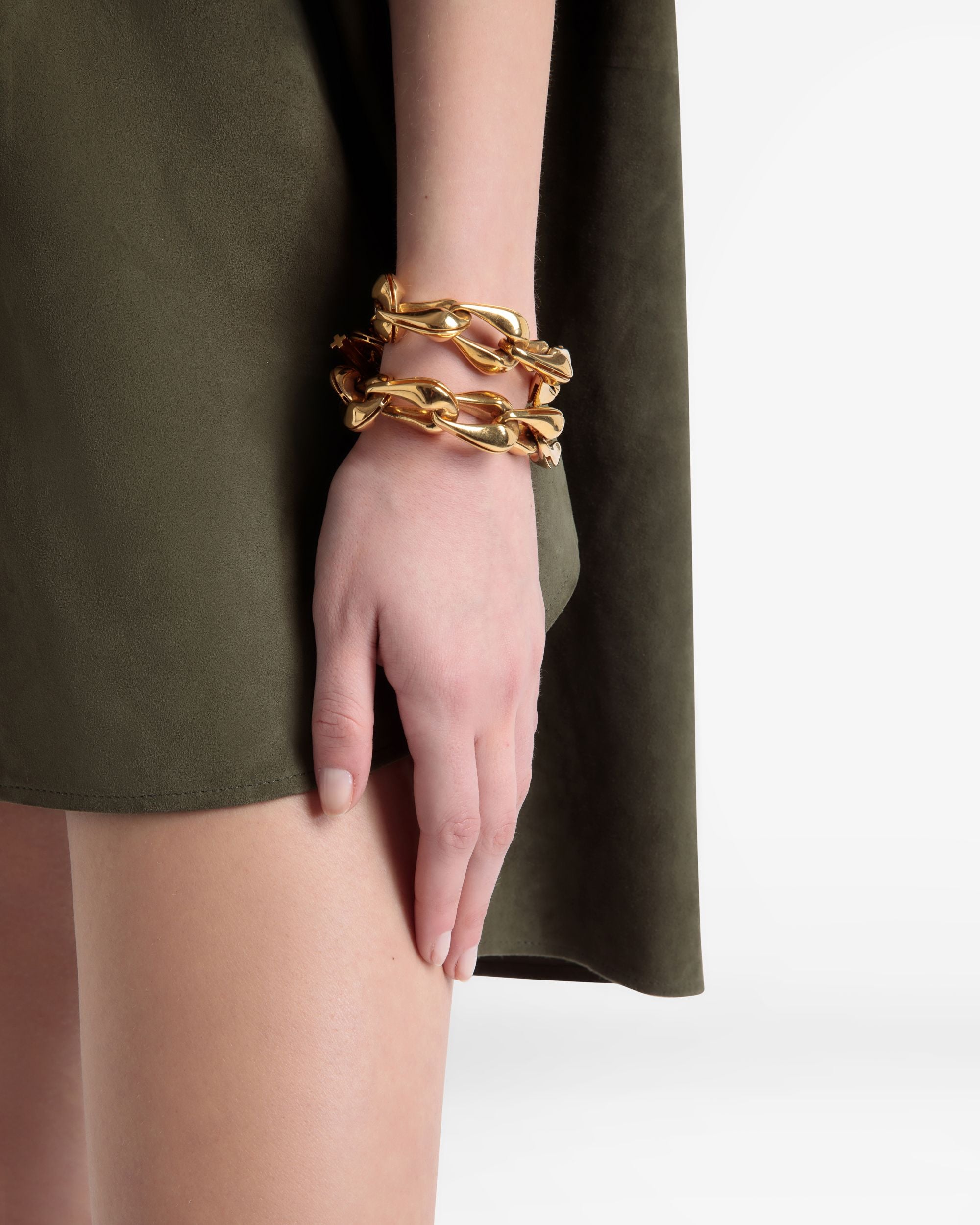 Chunky Chain Bracelet In Yellow-Gold - Women's - Bally - 02