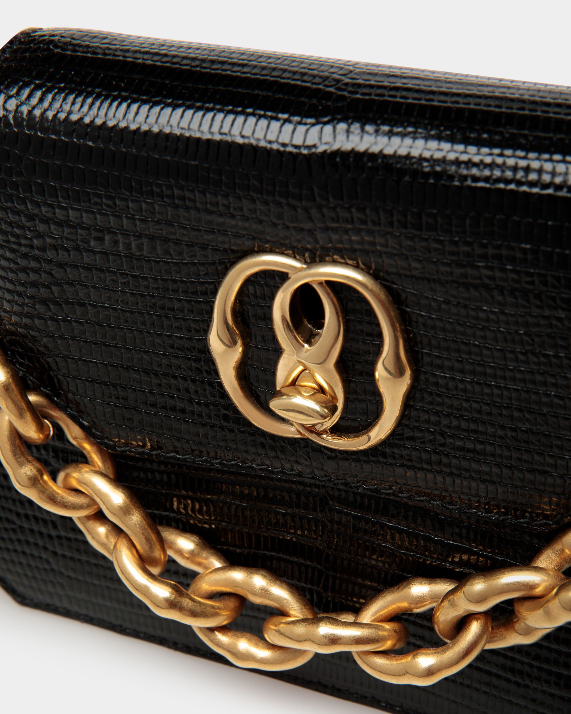 Emblem Octogone In Black Leather - Women's - Bally - 04