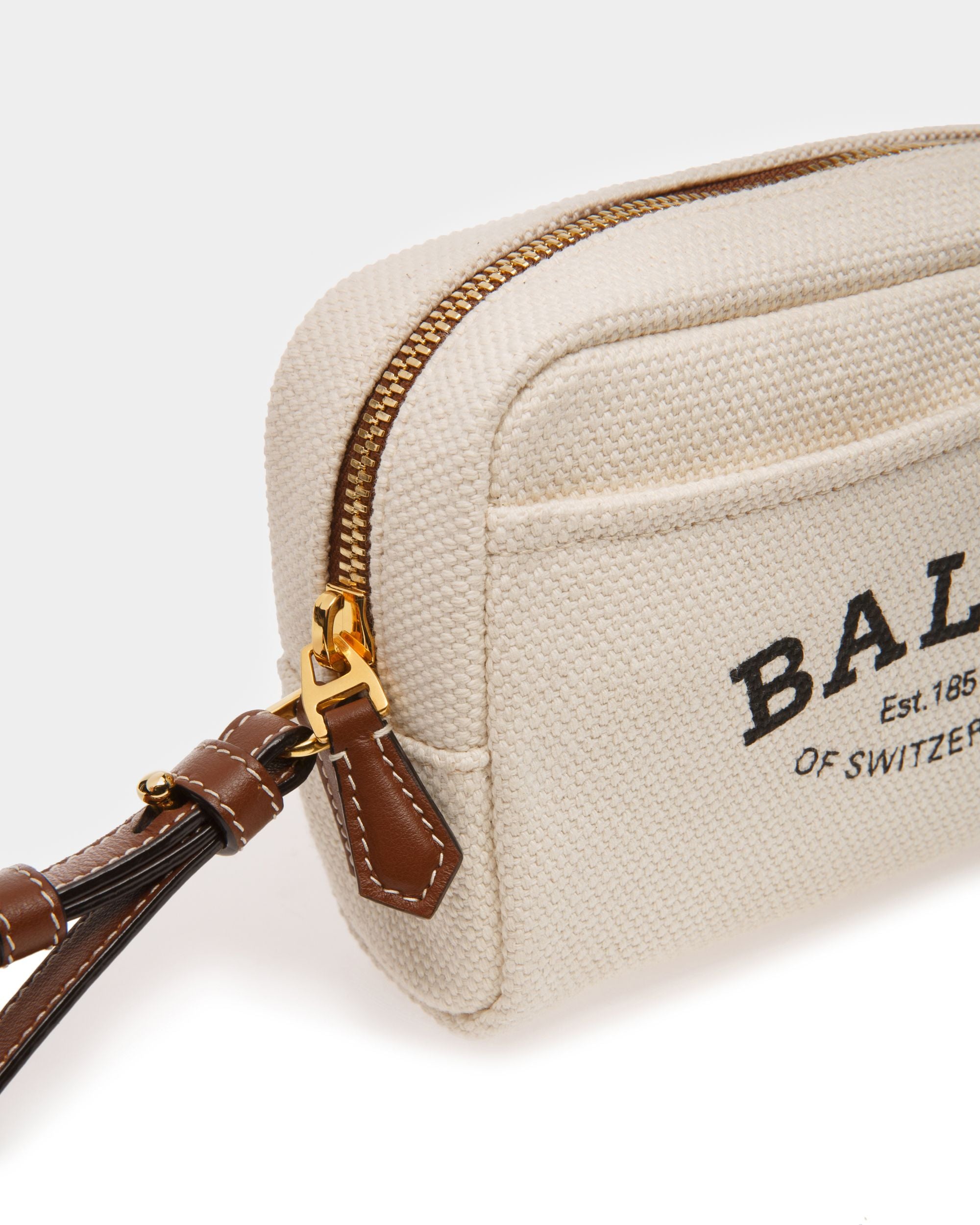 Cedy Cotton Pouch In Natural - Women's - Bally - 04