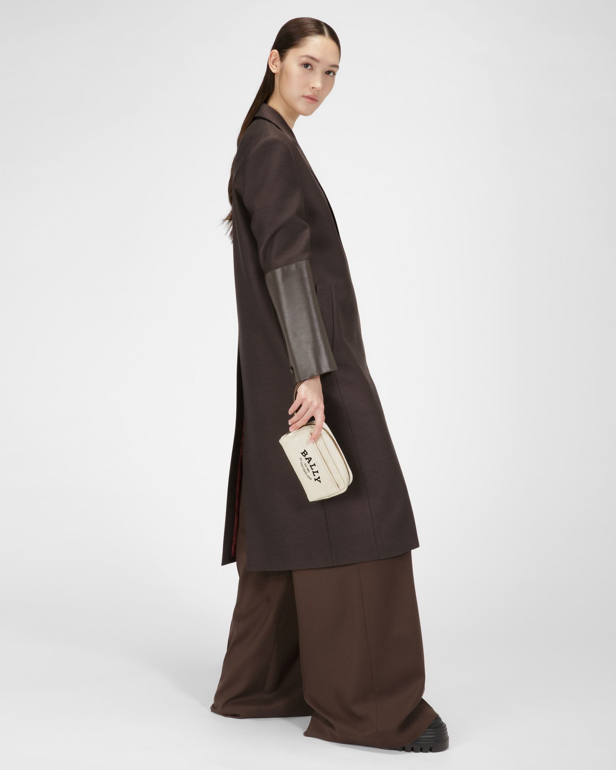 Cedy Cotton Pouch In Natural - Women's - Bally - 05