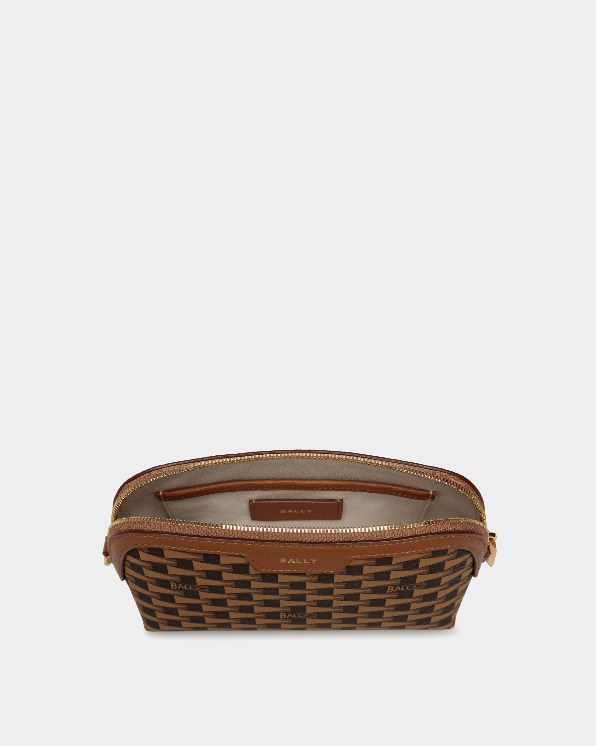 Pennant Pouch With Wristlet In Brown Pennant Motif - Women's - Bally - 03