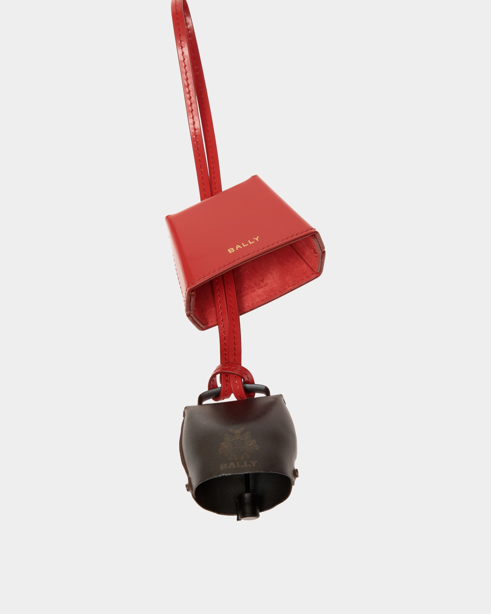 Belle Charm in Candy Red Brushed Leather - Women's - Bally - 03