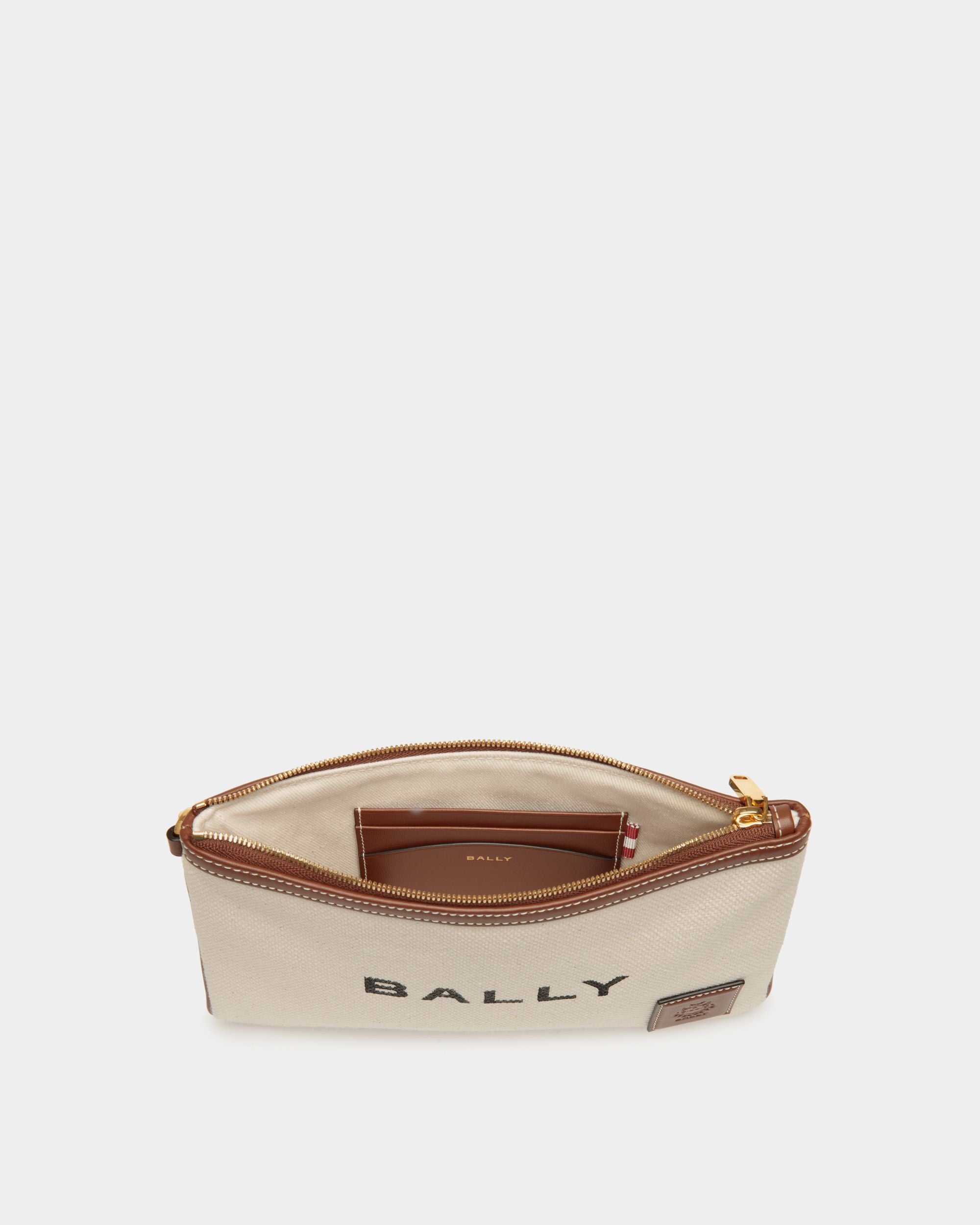 Akelei Pouch In Beige Fabric - Women's - Bally - 03
