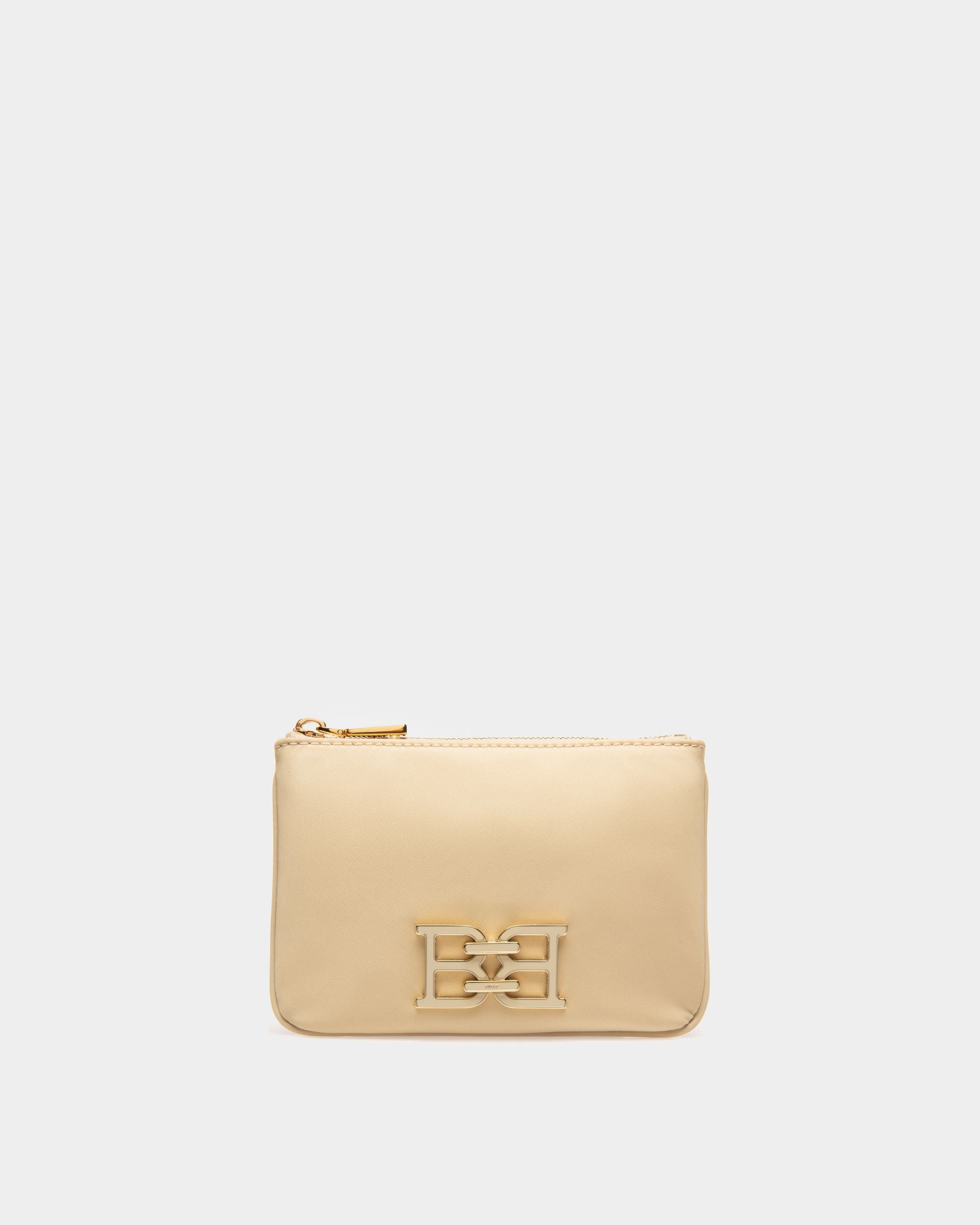 Evod Recycled Nylon And Leather Wallet In Light Beige - Women's - Bally - 01