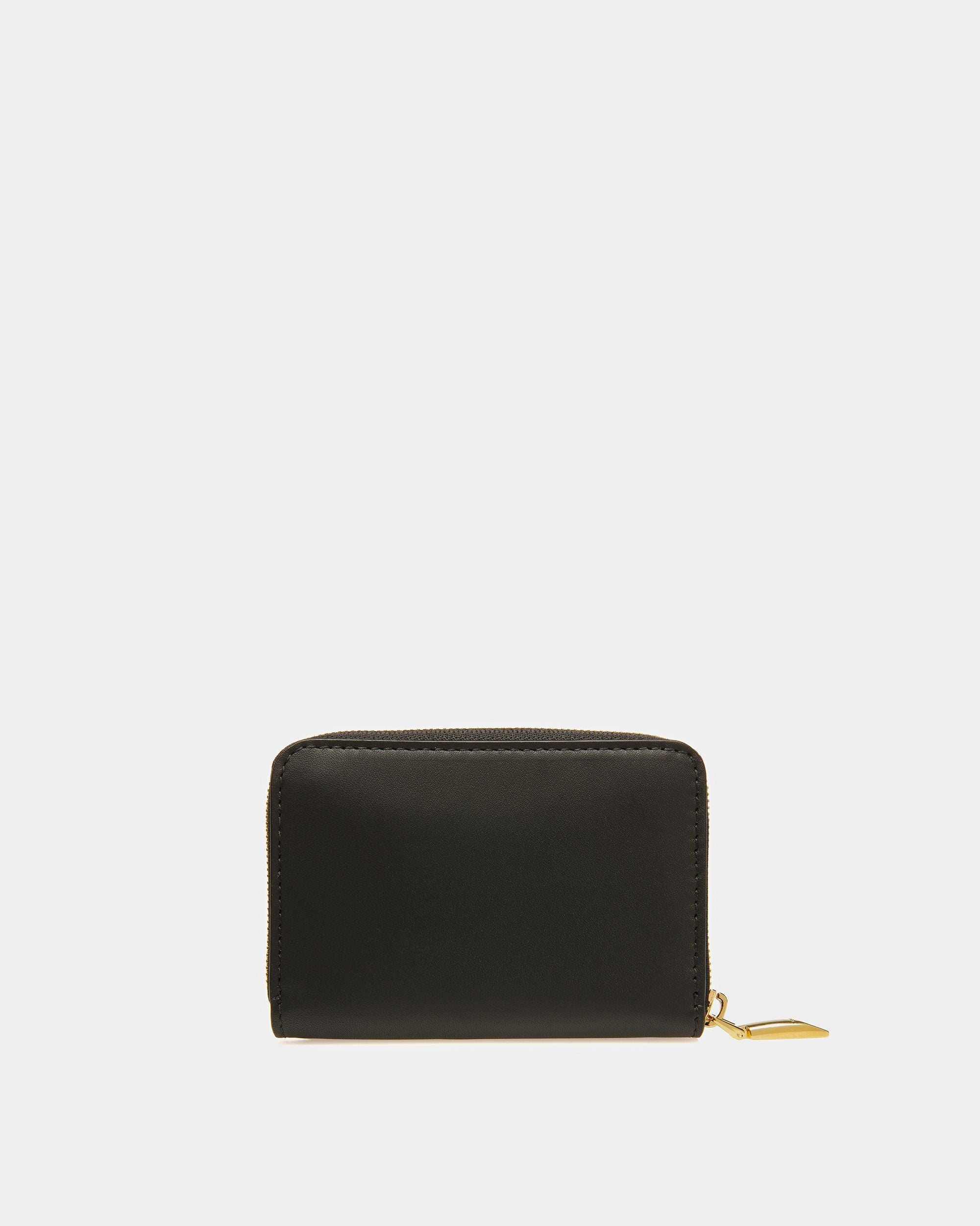 Emblem Coin & Card Wallet in Black Leather - Women's - Bally - 02