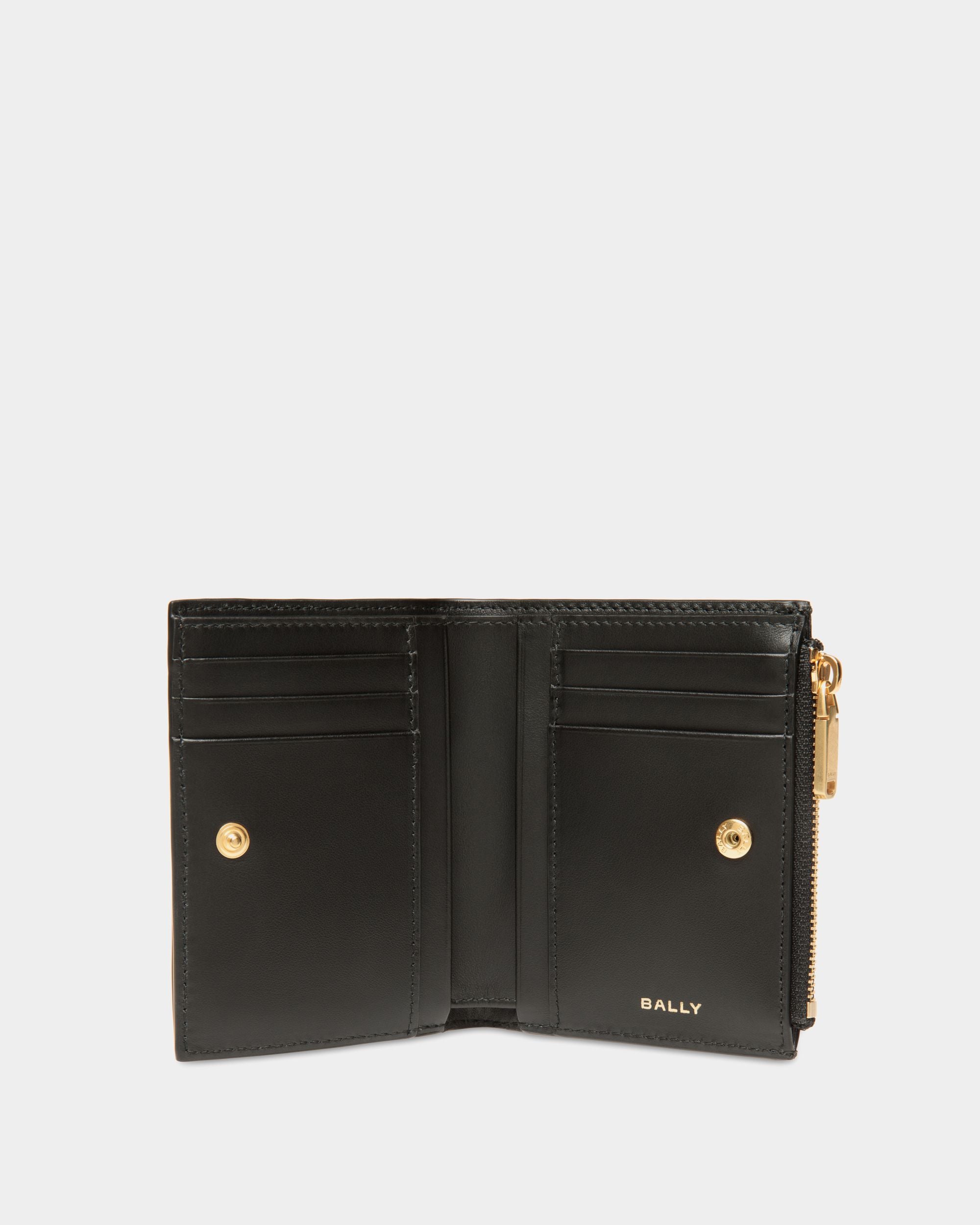 Code Wallet in Black Leather - Women's - Bally - 03