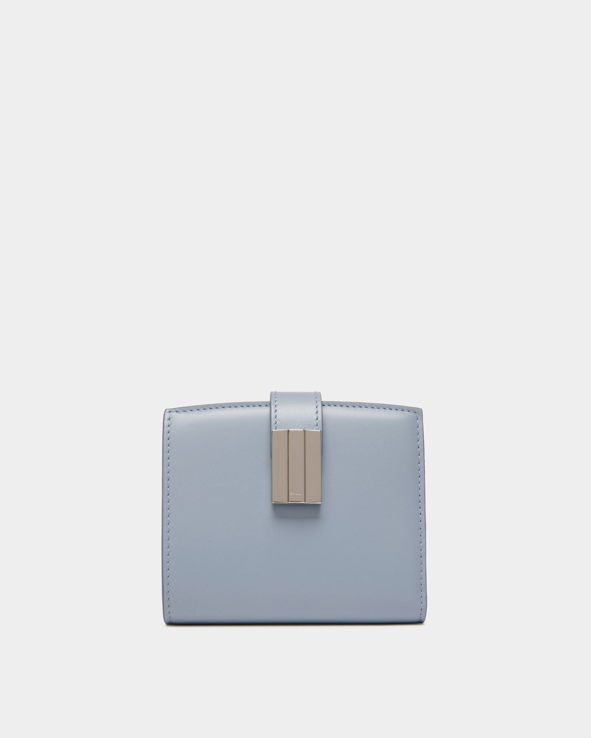 Ollam Wallet in Light Blue Leather - Women's - Bally - 01