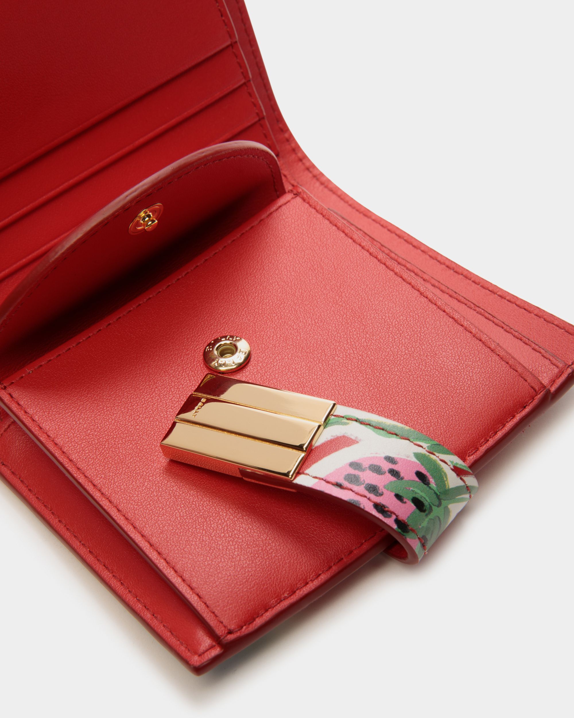 Ollam Wallet in Strawberry Print Leather - Women's - Bally - 04