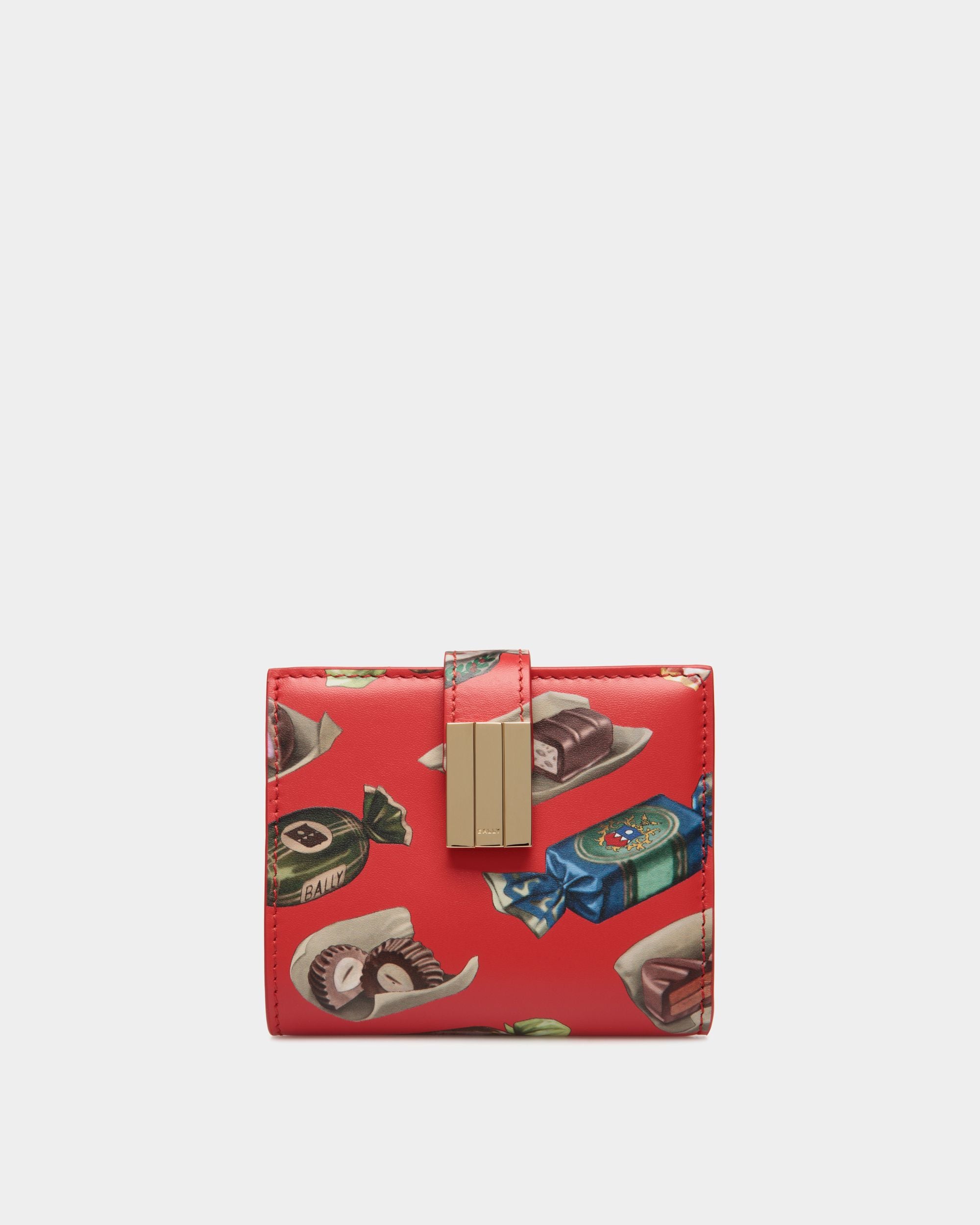 Ollam Wallet In Choco-Candy Print Leather - Women's - Bally - 01
