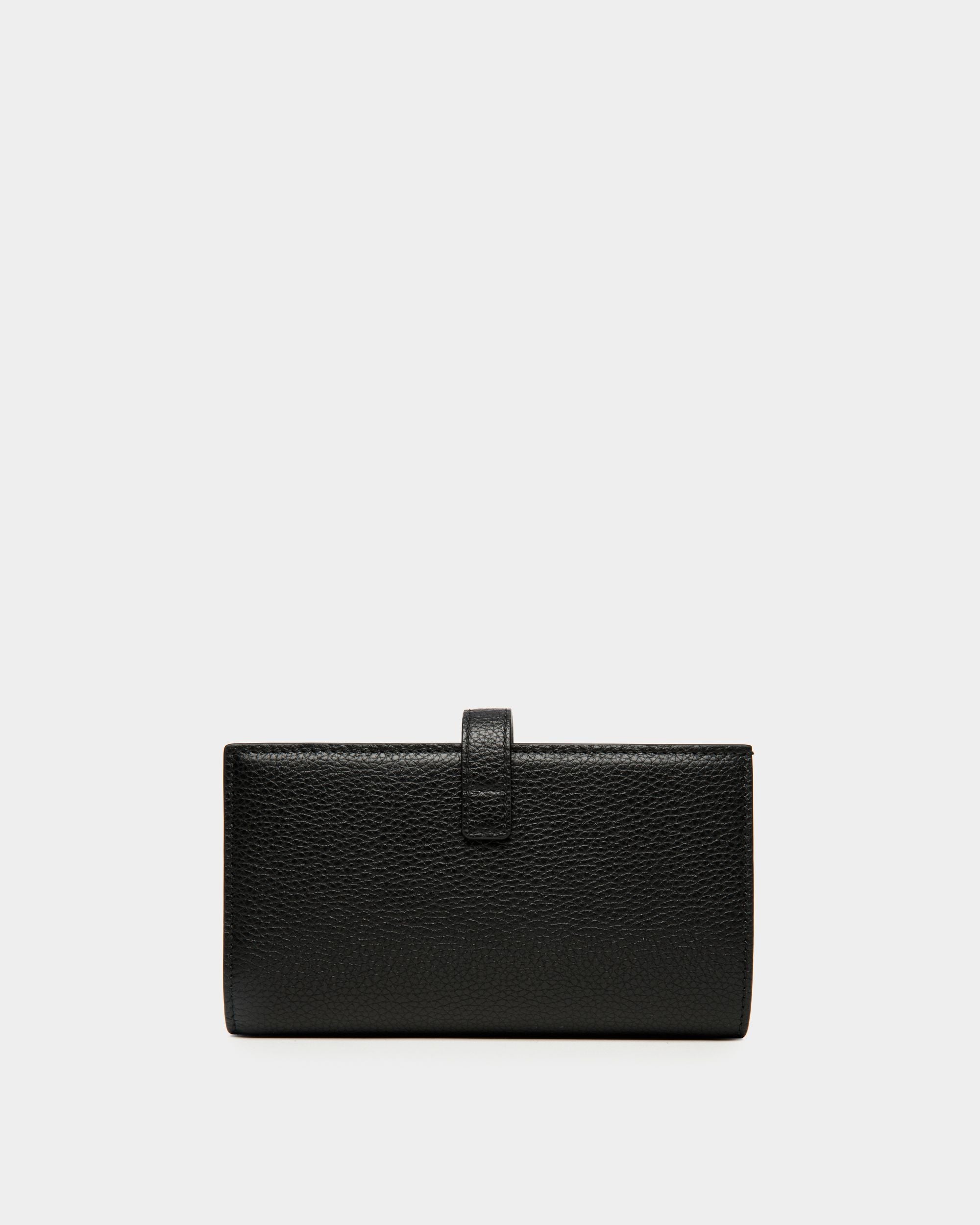 Lock Me Long Wallet In Black Grained Leather - Women's - Bally - 02