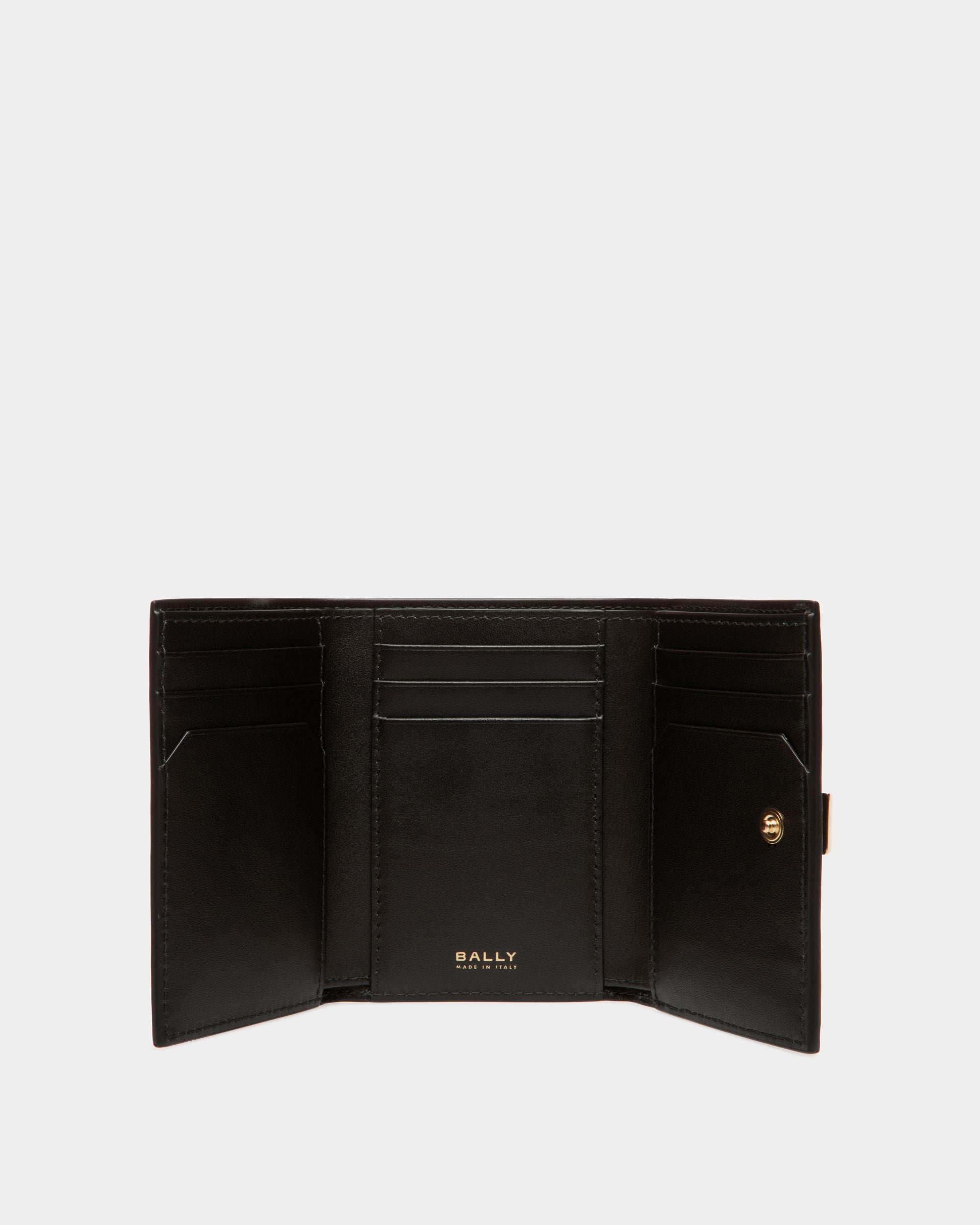 Lock Me Wallet In Black Grained Leather - Women's - Bally - 03