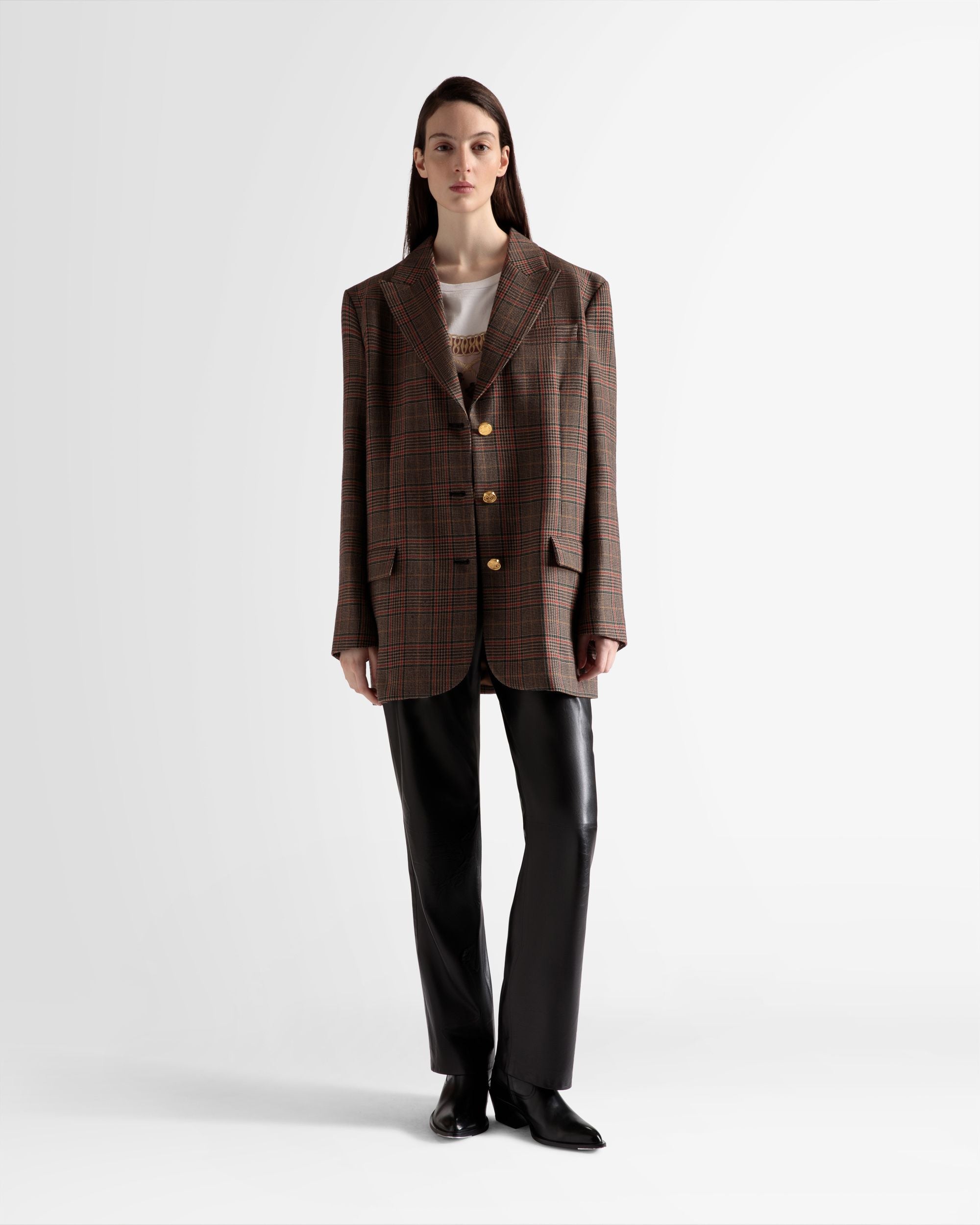 Checked Jacket In Multicolor Wool - Women's - Bally - 02