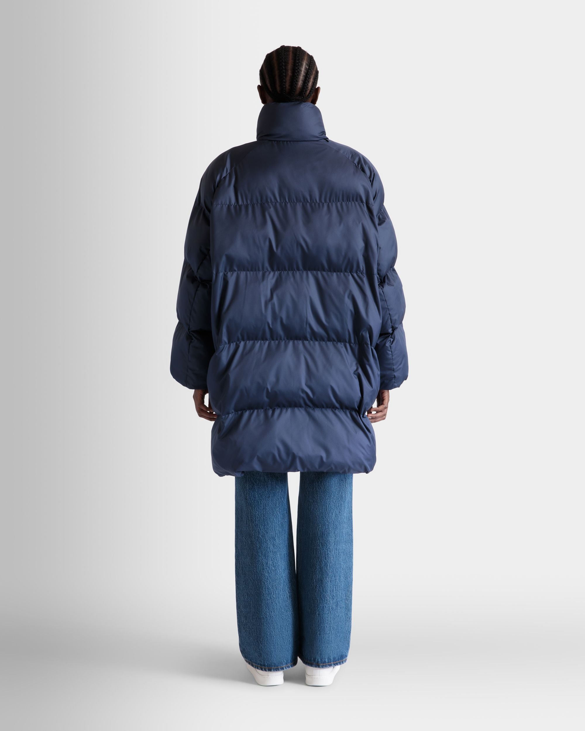 Puffer Coat In Navy Blue Nylon - Women's - Bally - 07