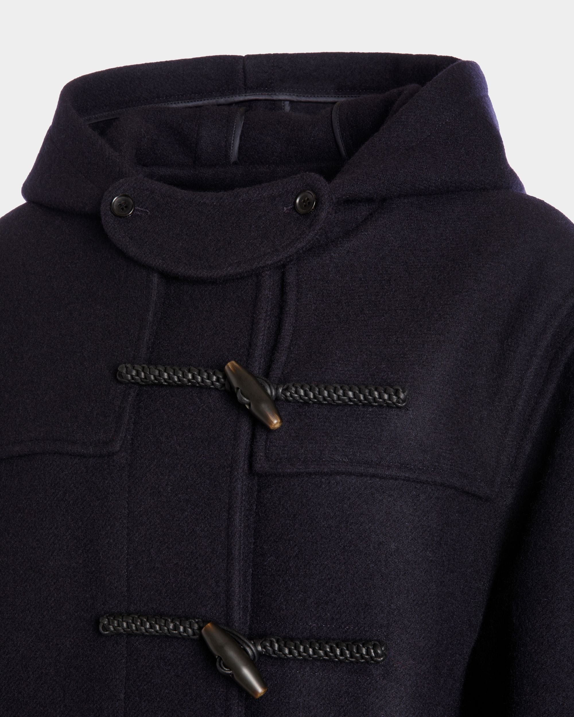 Duffel Coat In Navy Blue Wool - Women's - Bally - 02