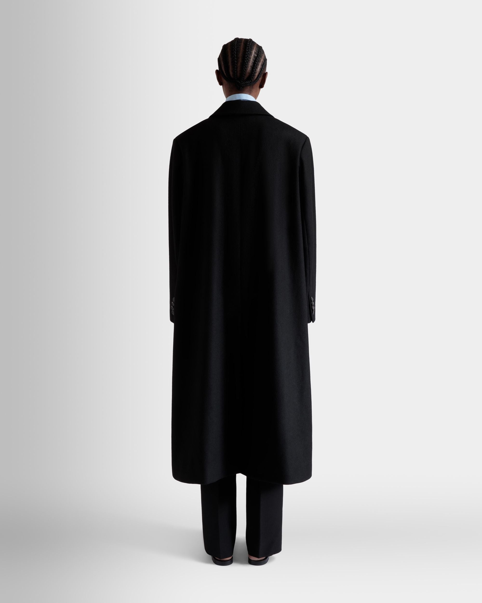 Single-Breasted Coat In Black Wool Blend - Women's - Bally - 06