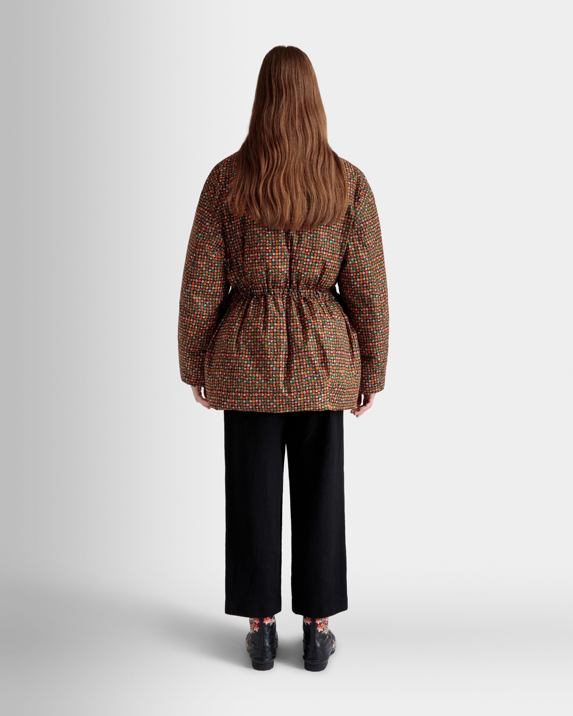 Winter Capsule Puffer Jacket With Alpine Flowers in Multicolor Recycled Nylon - Women's - Bally - 06