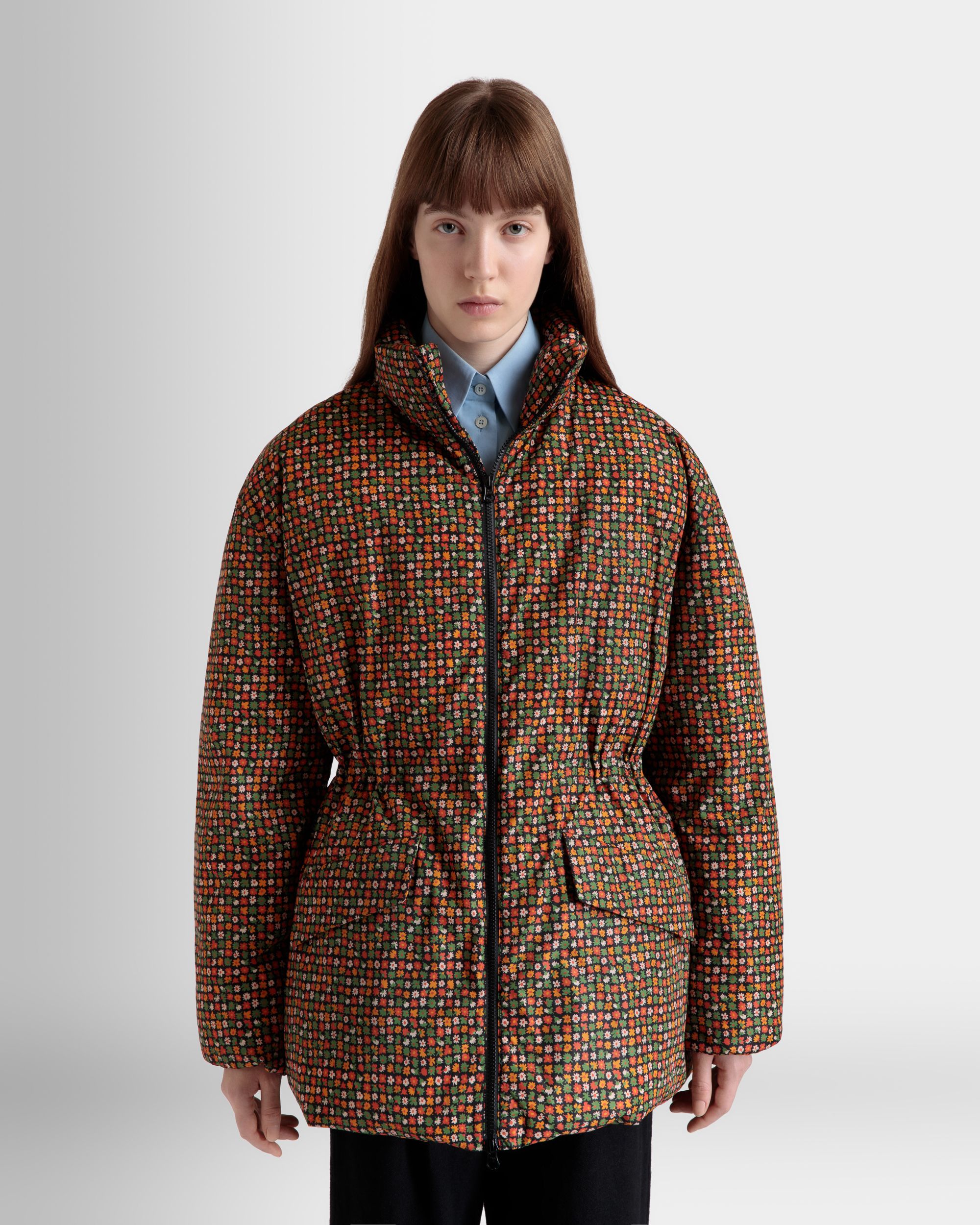 Winter Capsule Puffer Jacket With Alpine Flowers in Multicolor Recycled Nylon - Women's - Bally - 08