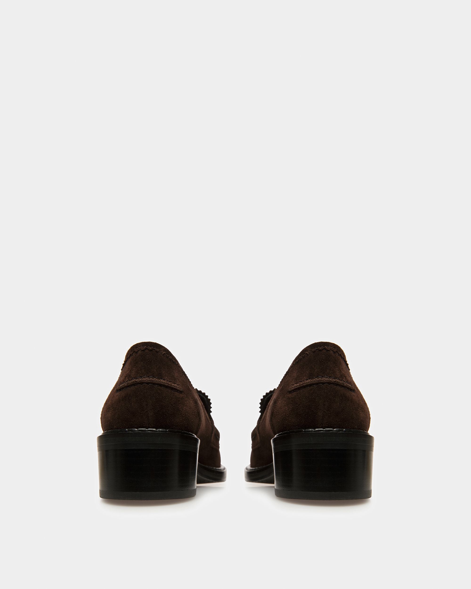 Ellyane Leather Moccasins In Ebony Brown - Women's - Bally - 04