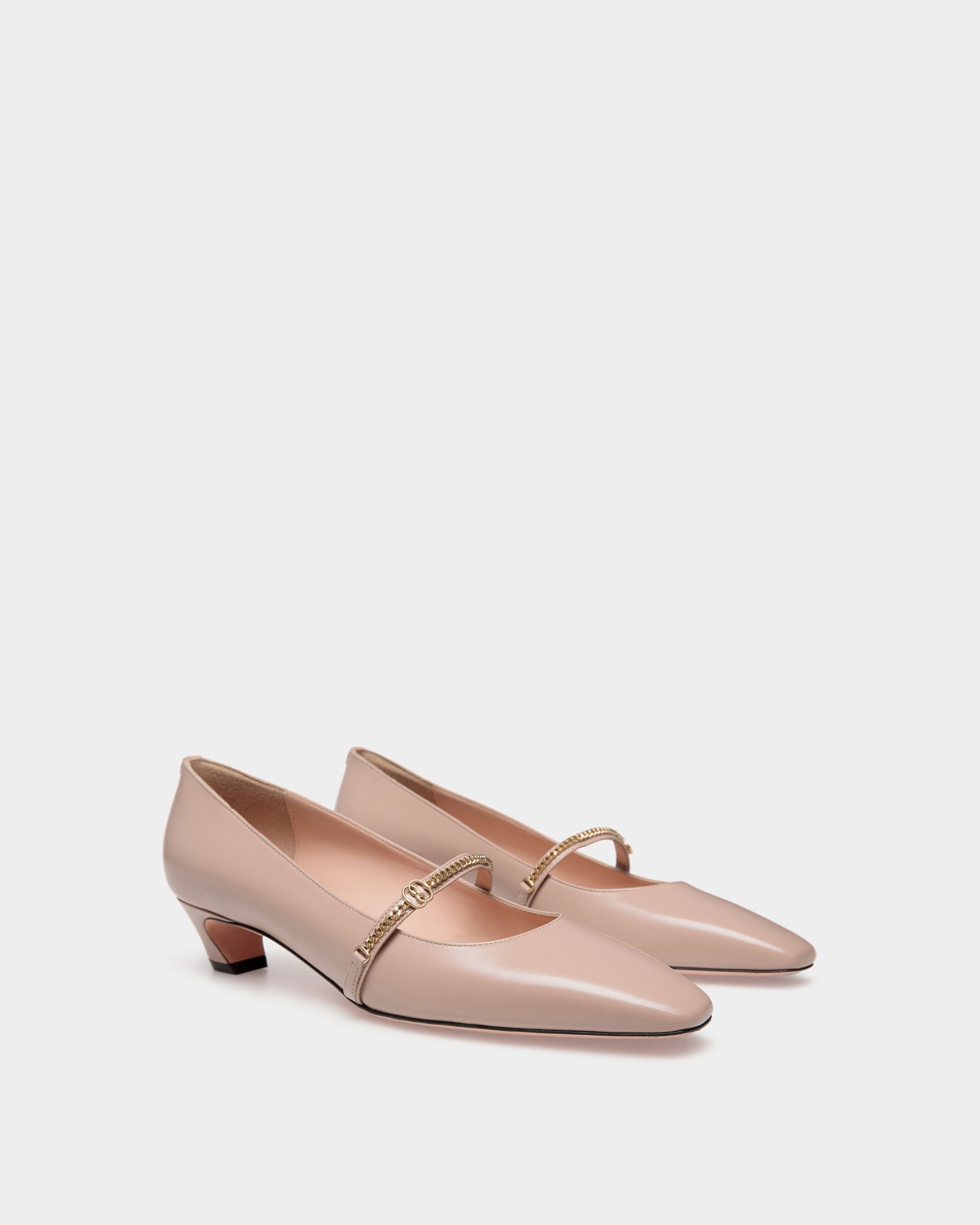 Sylt Mary-Jane Pump In Light Beige Brushed Leather - Women's - Bally - 03