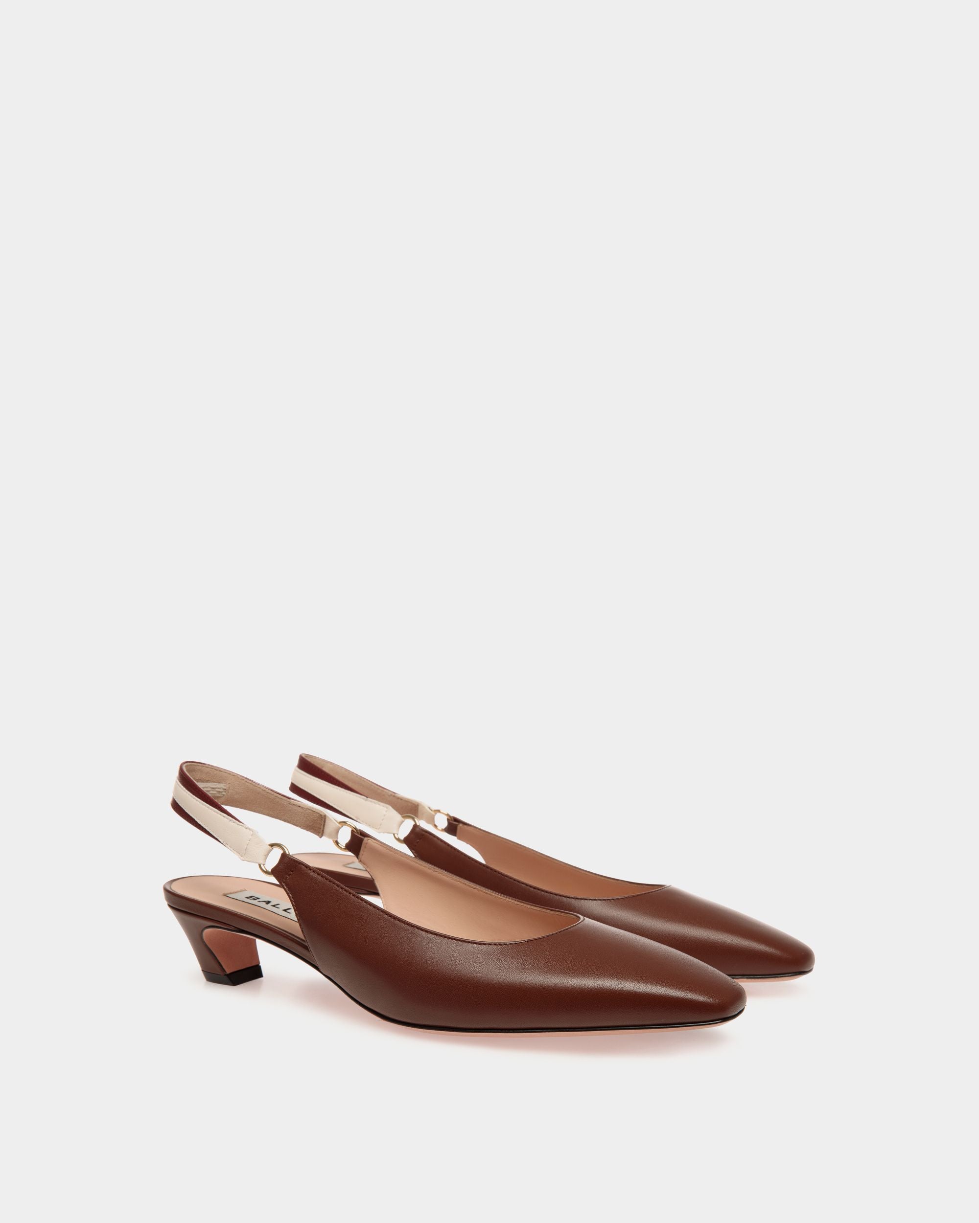 Sylt Slingback Pump In Brown Nappa Leather - Women's - Bally - 03