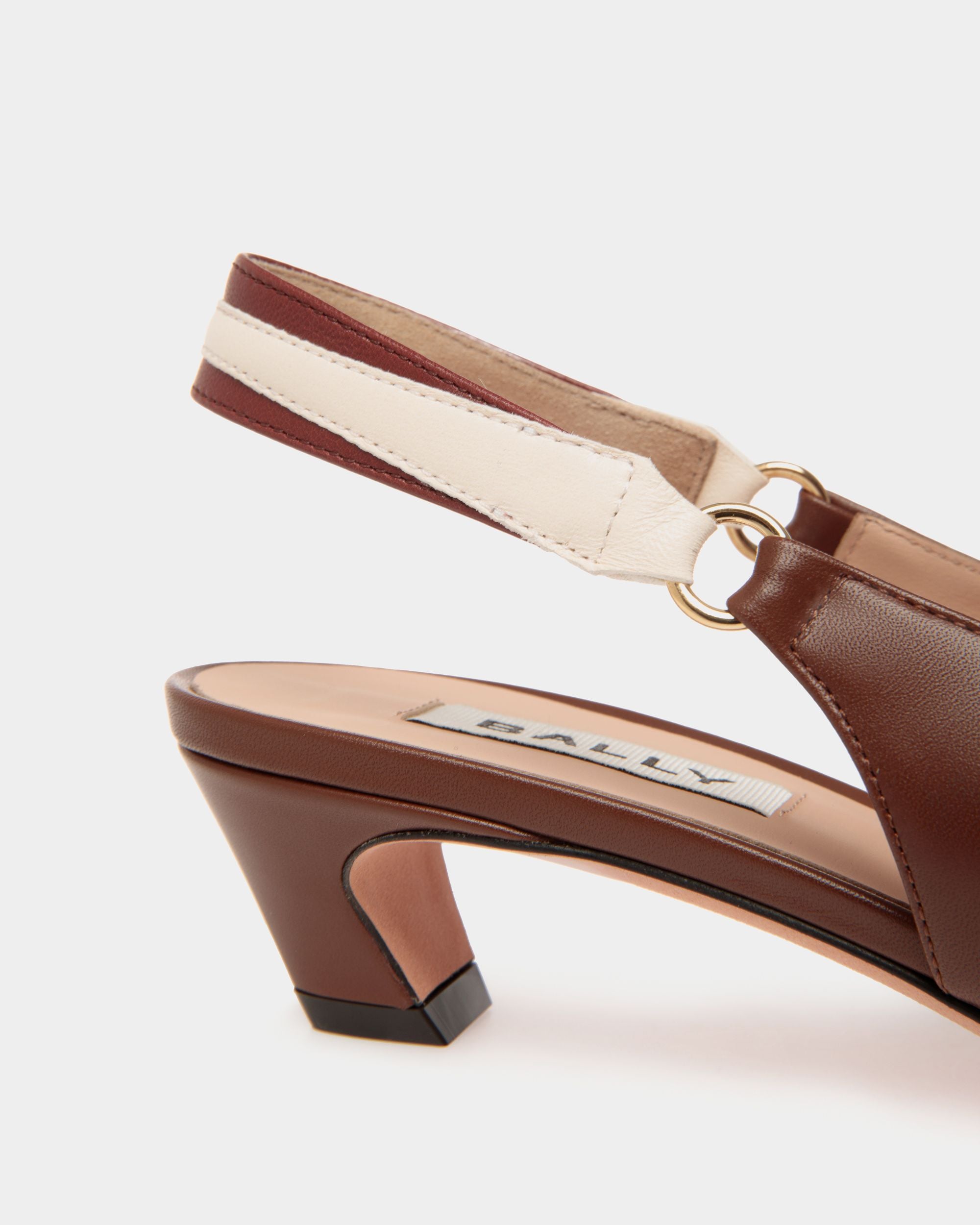 Sylt Slingback Pump In Brown Nappa Leather - Women's - Bally - 05