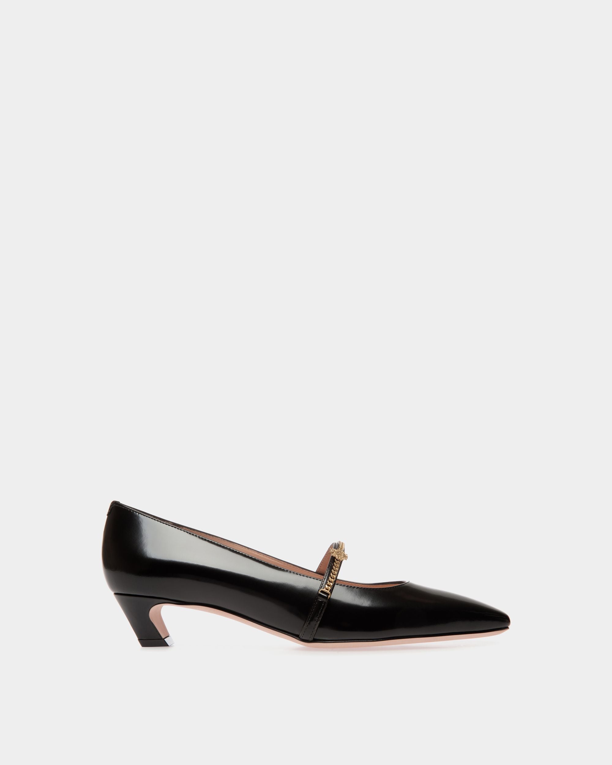 Sylt Mary Jane Pump in Black Brushed Leather - Women's - Bally - 01