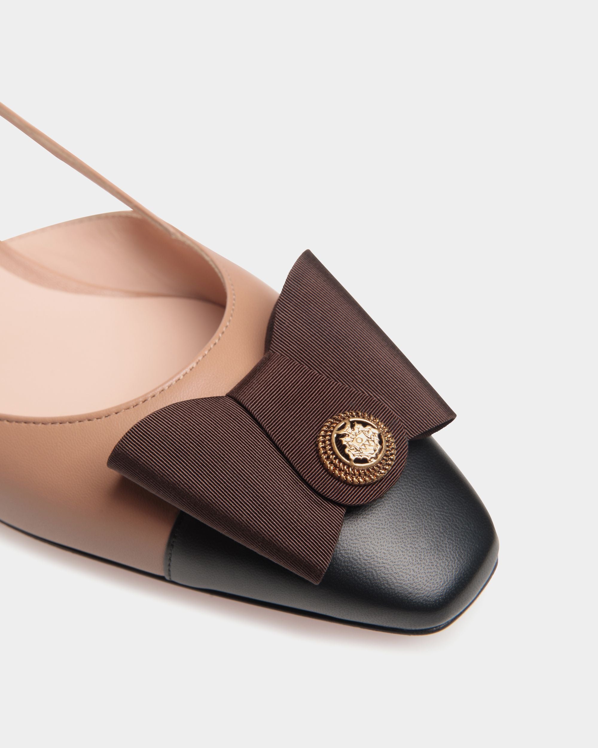 B-Bow Slingback Pump in Praline Beige Leather - Women's - Bally - 06