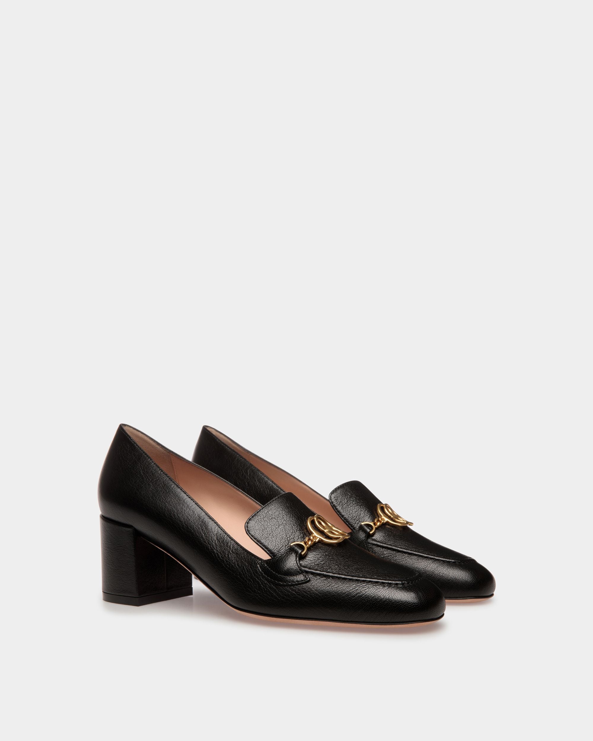Emblem Pumps In Black Leather - Women's - Bally - 02