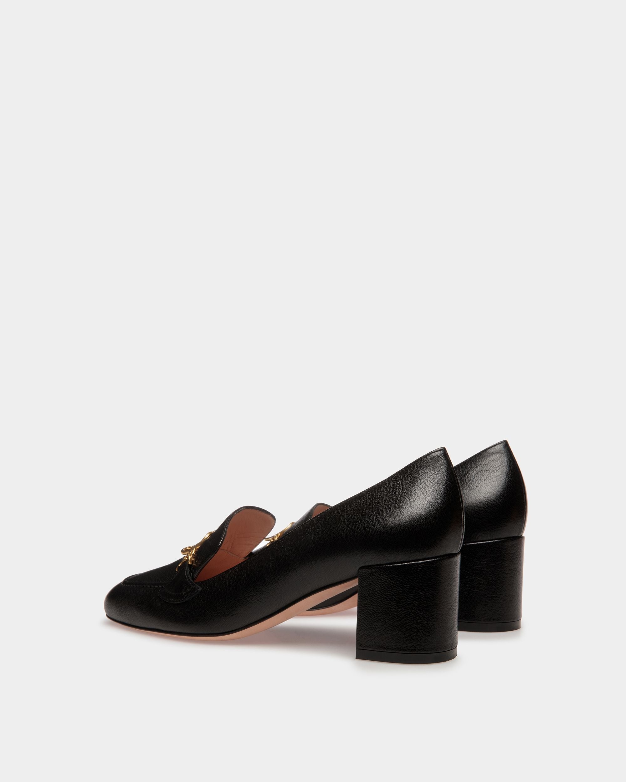 Emblem Pumps In Black Leather - Women's - Bally - 03