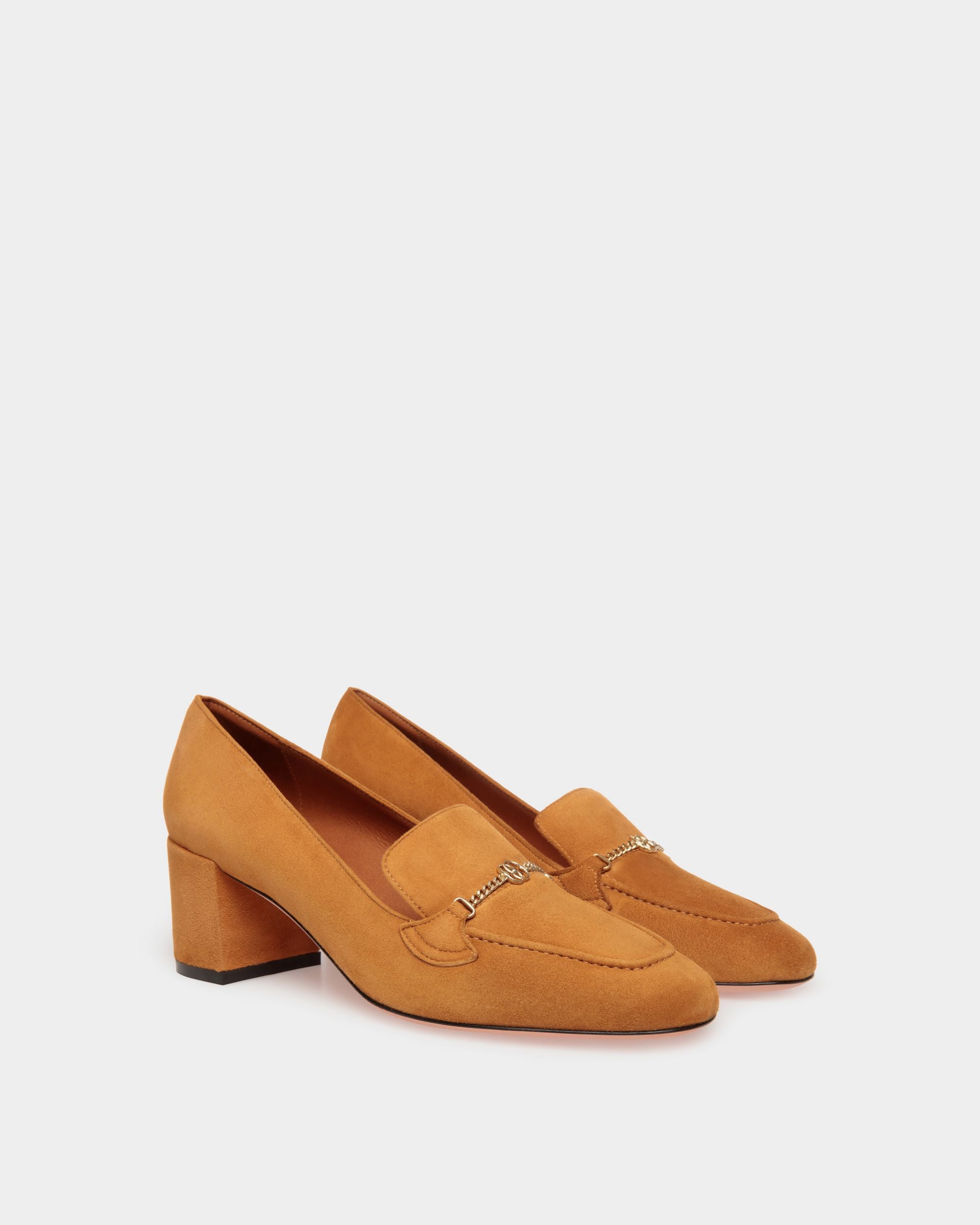 Daily Emblem Pump in Brown Suede - Women's - Bally - 02