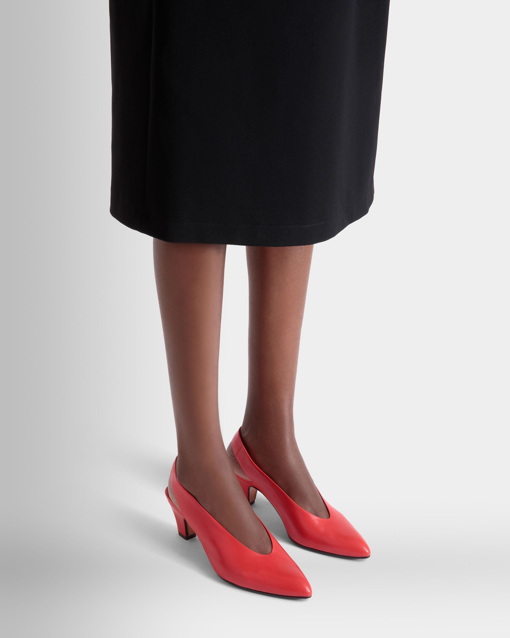 Alva Pump in Red Leather - Women's - Bally - 02