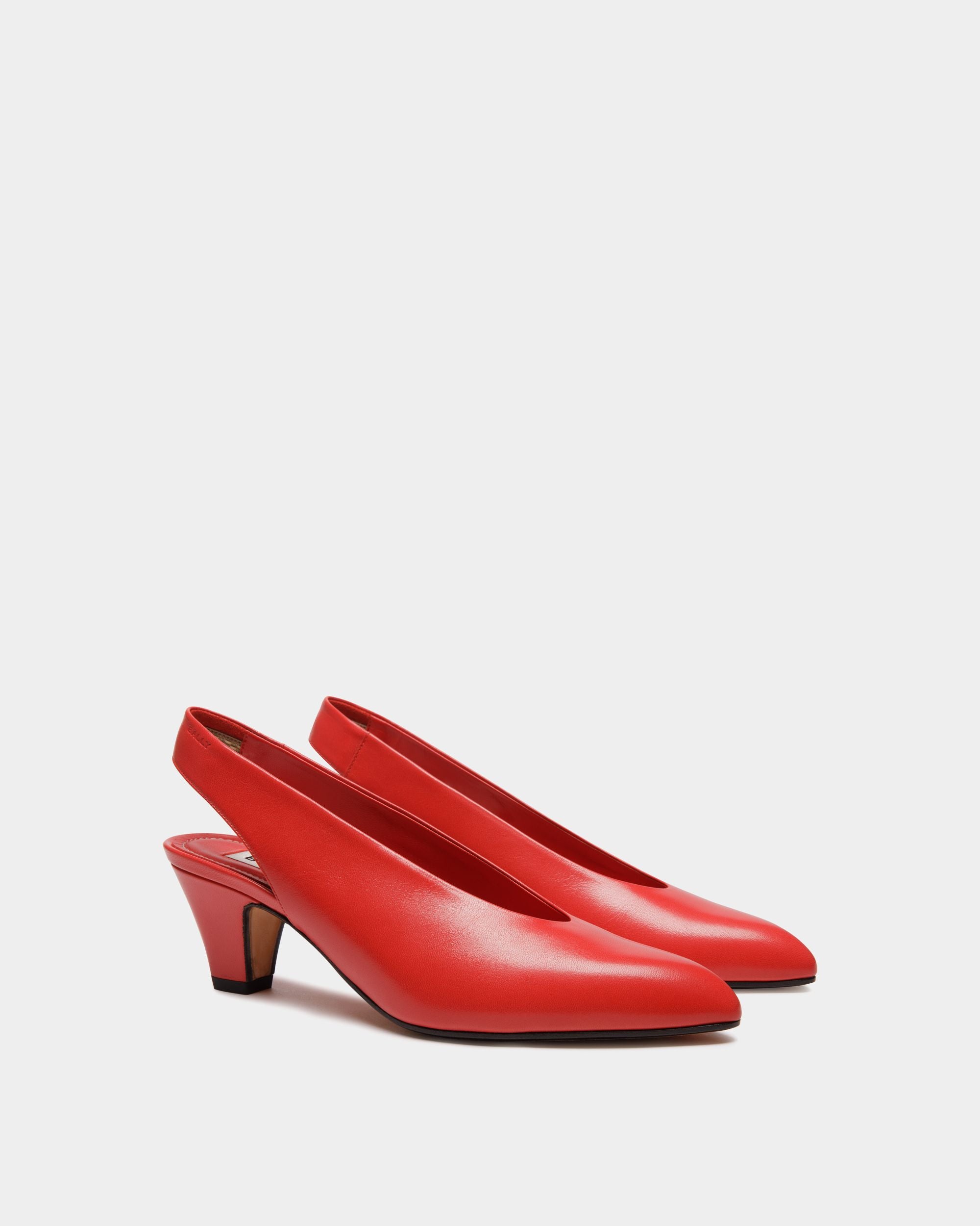 Alva Pump in Red Leather - Women's - Bally - 03