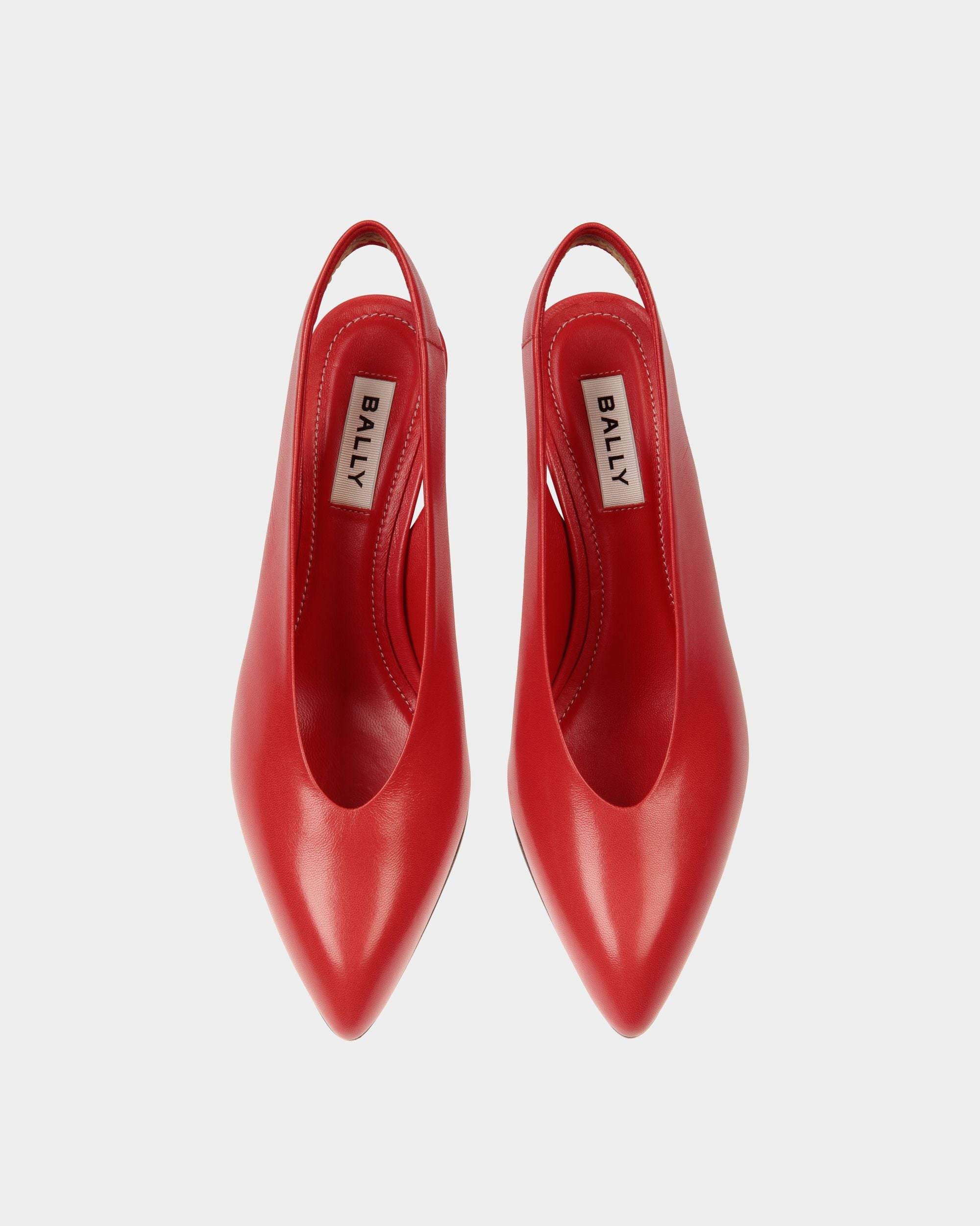 Alva Pump in Red Leather - Women's - Bally - 05