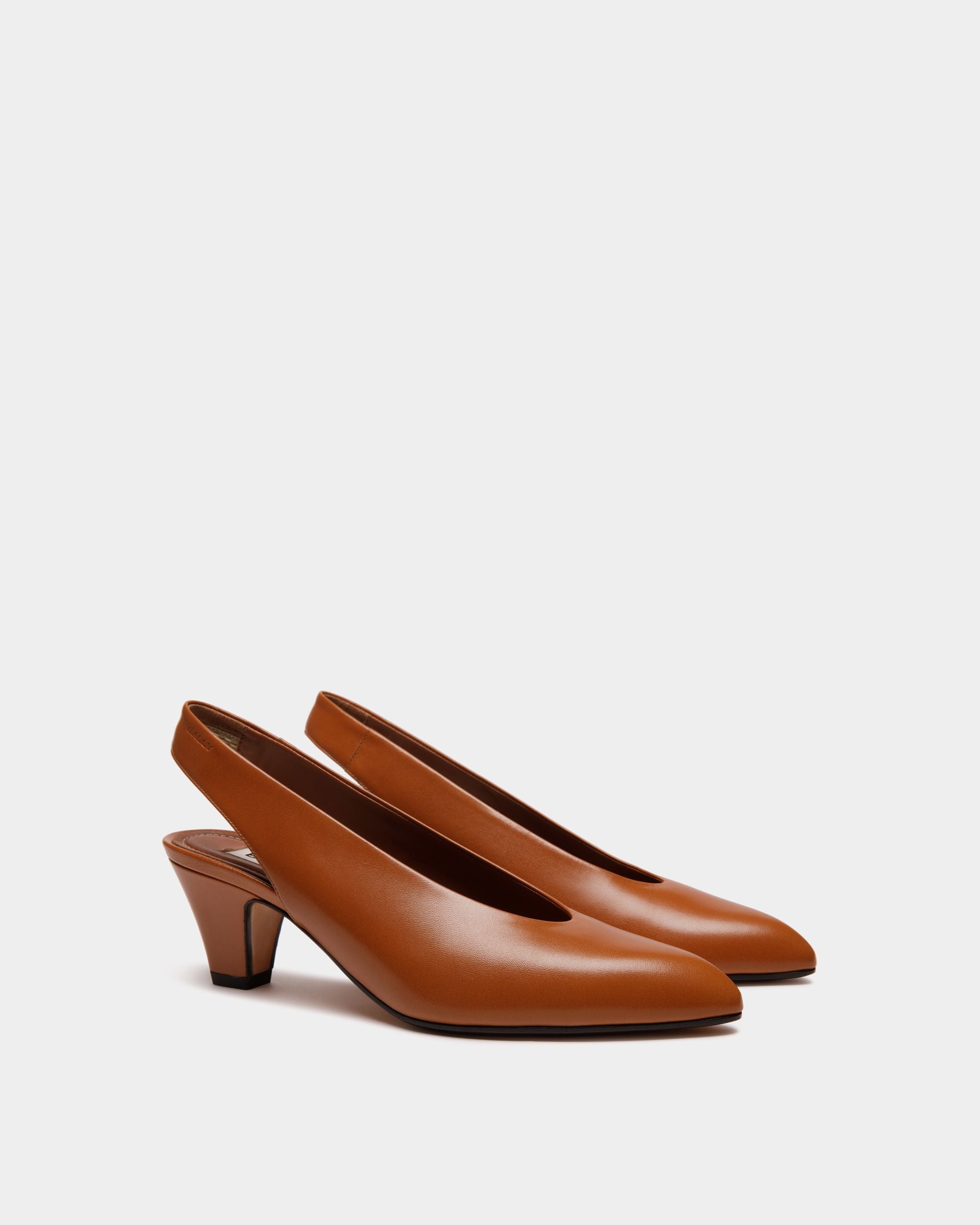 Alva Pump in Brown Leather - Women's - Bally - 03