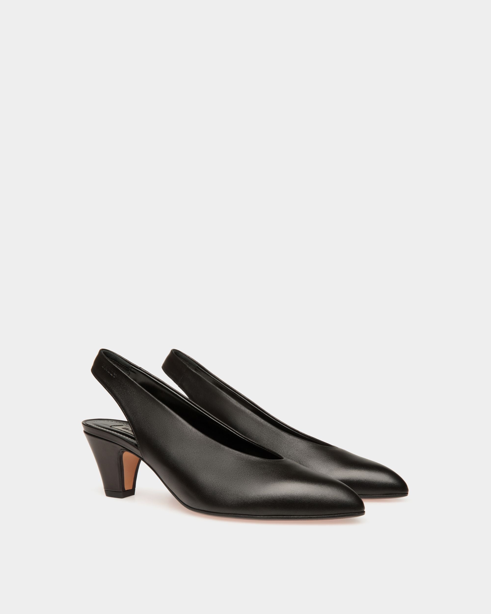 Alva Slingback Pump in Black Leather - Women's - Bally - 02