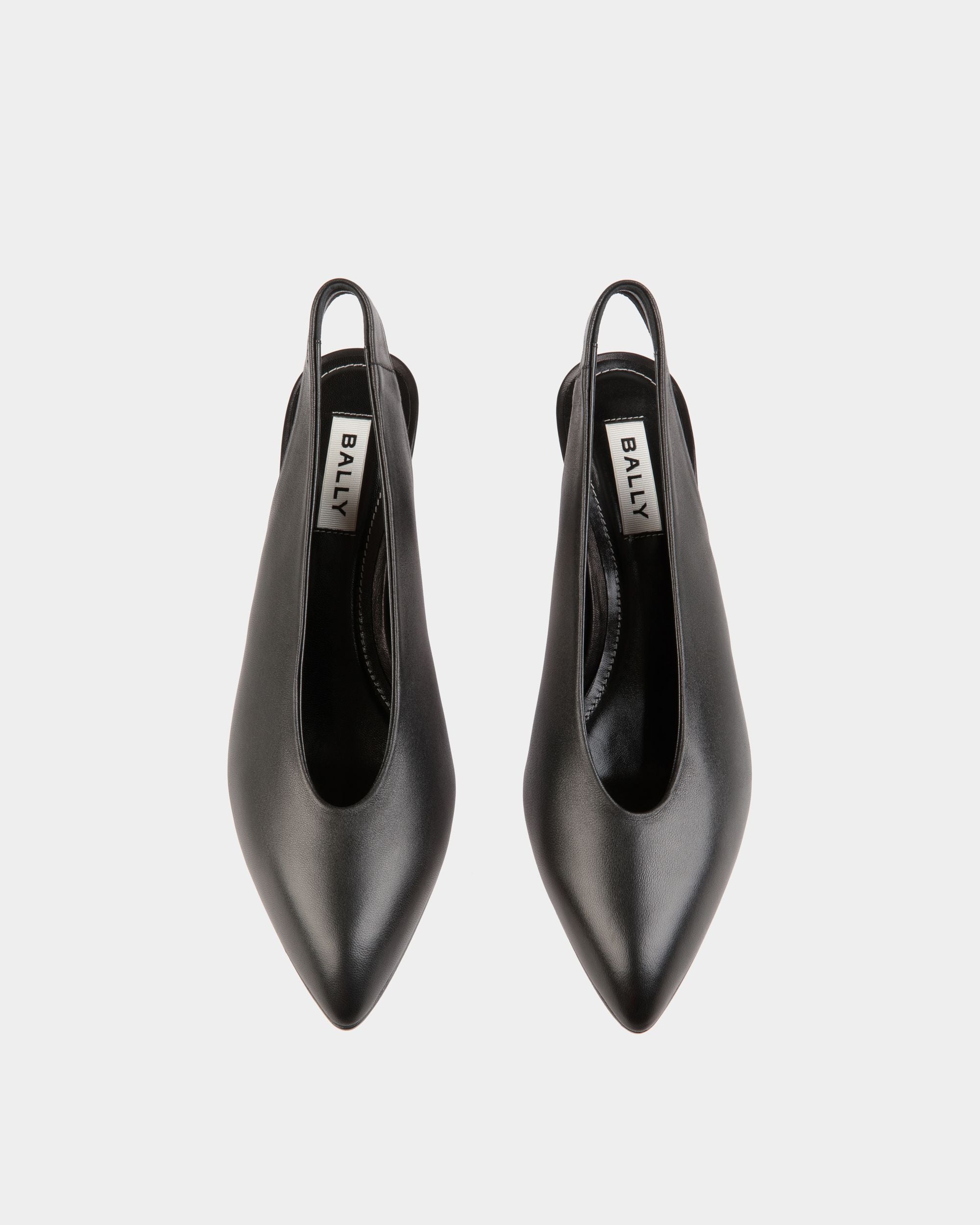Alva Slingback Pump in Black Leather - Women's - Bally - 04