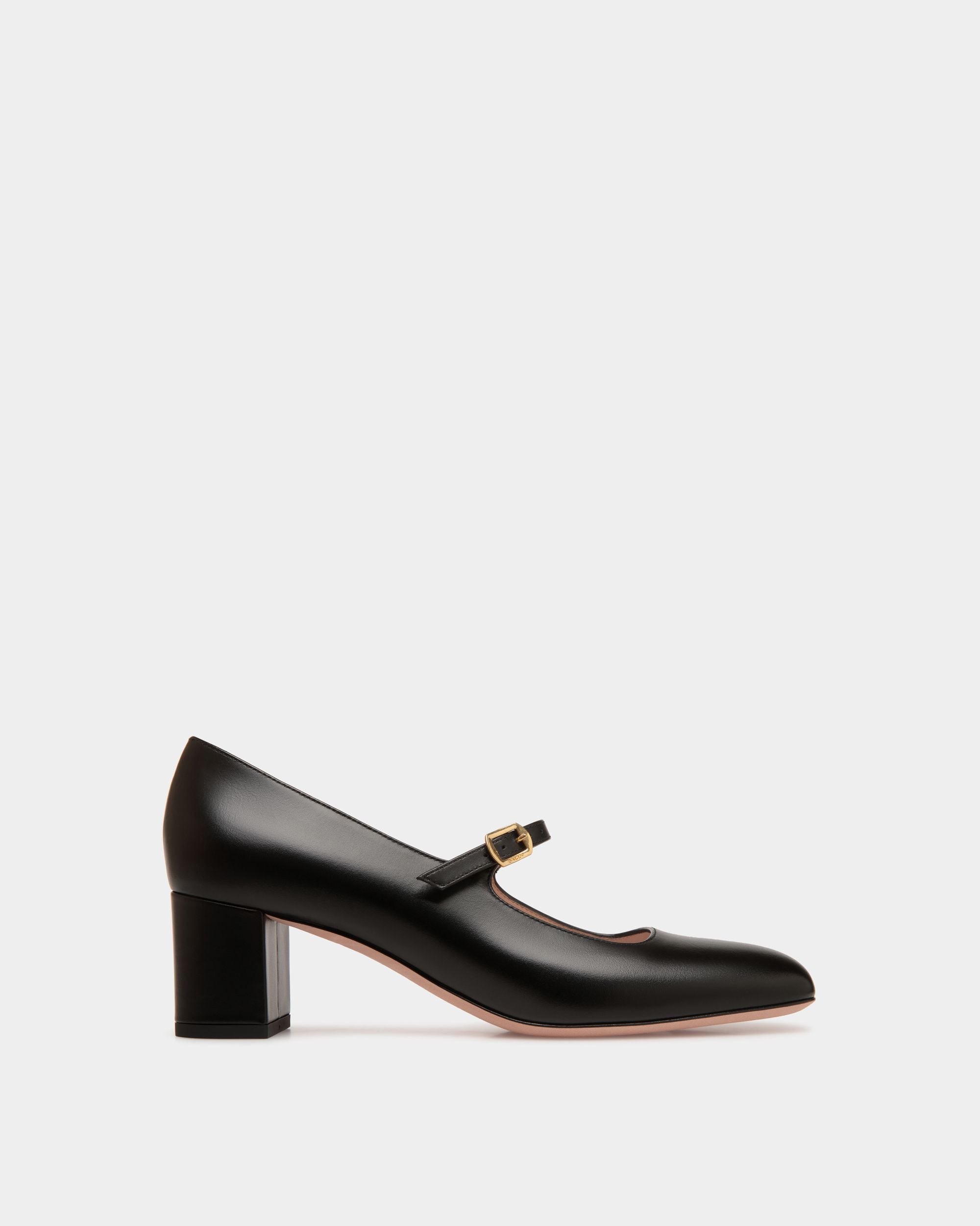 Ballyrina Pump in Black Leather - Women's - Bally - 01