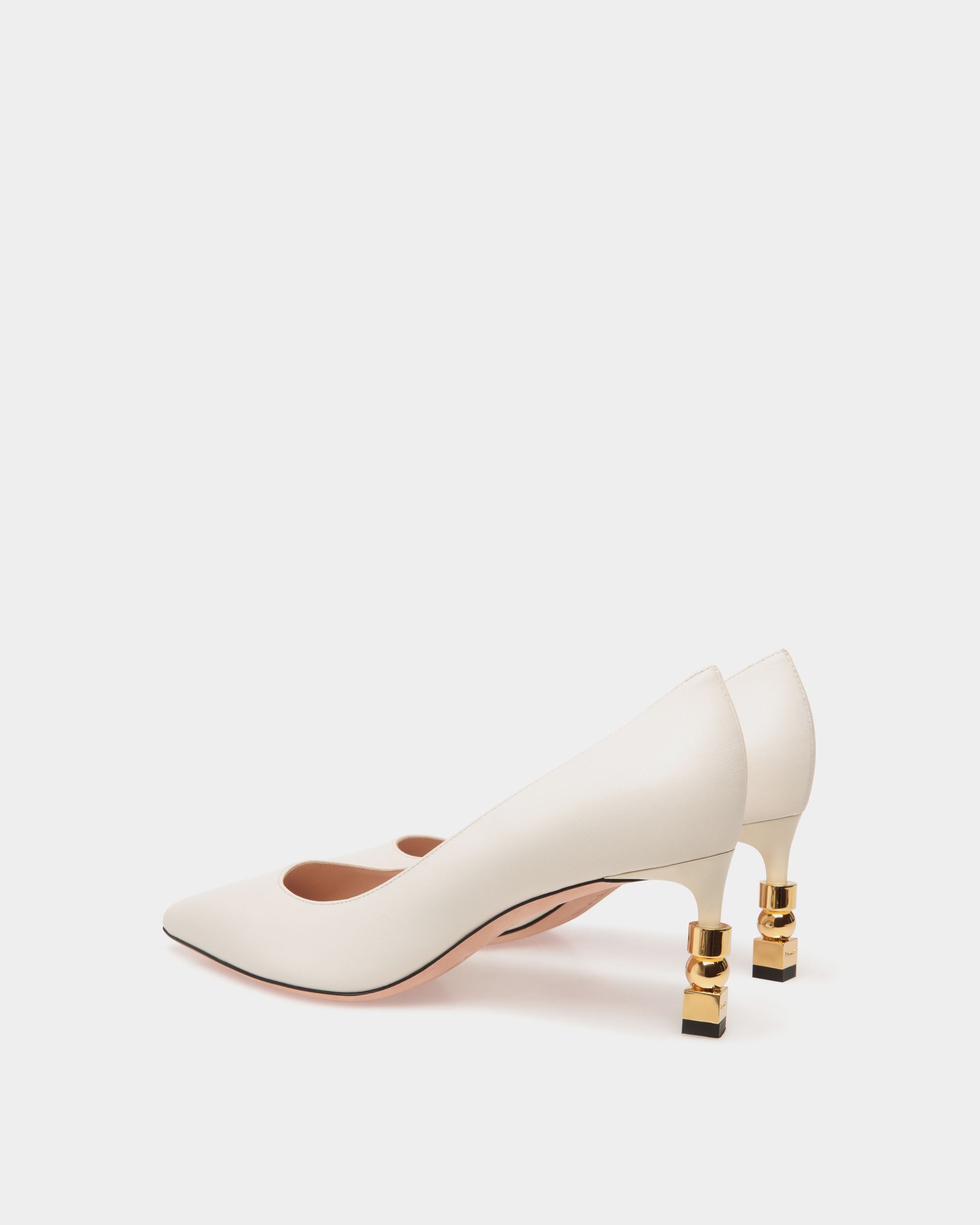 Block Pumps In White Leather - Women's - Bally - 03