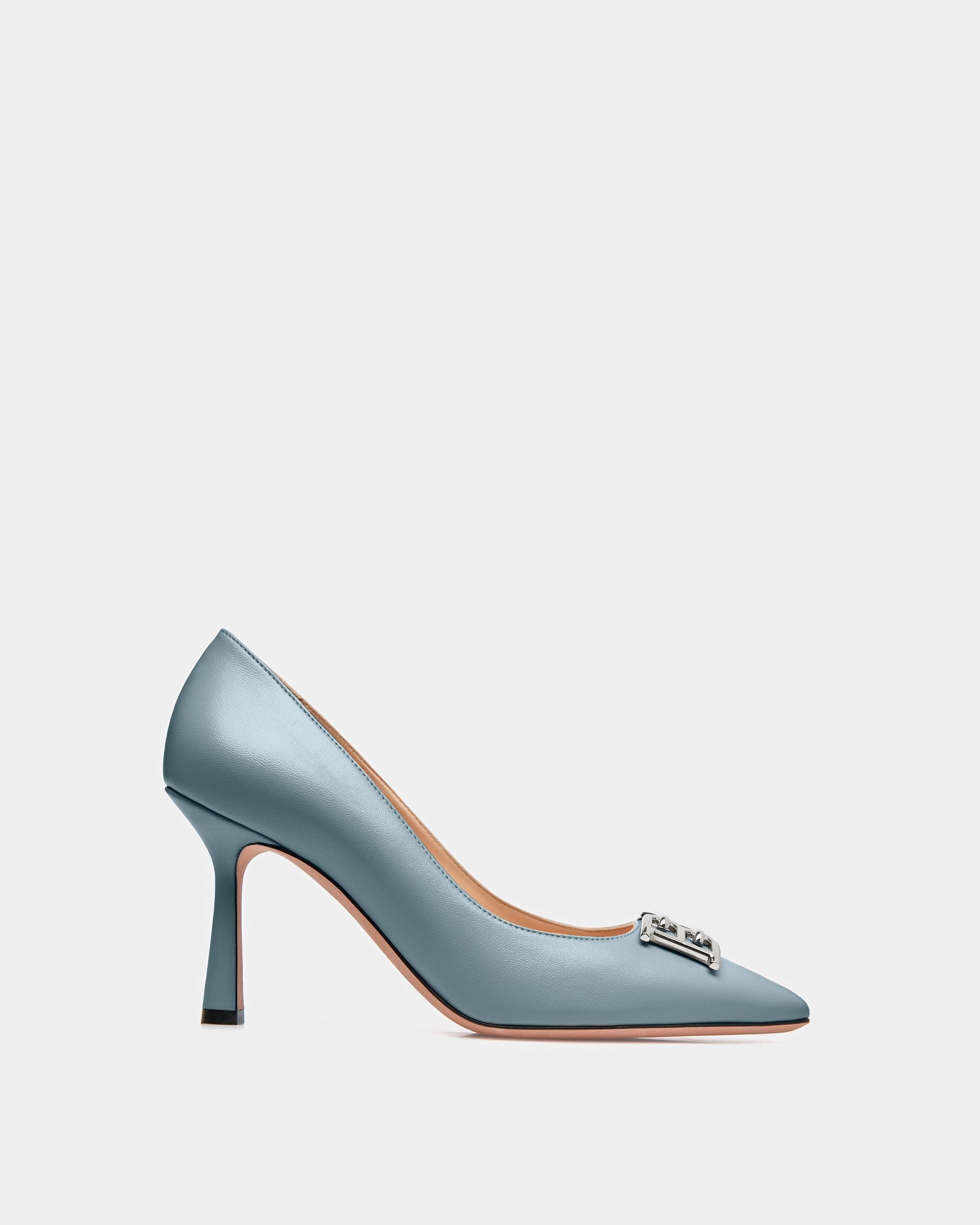Evanca Leather Pumps In Light Blue - Women's - Bally - 01