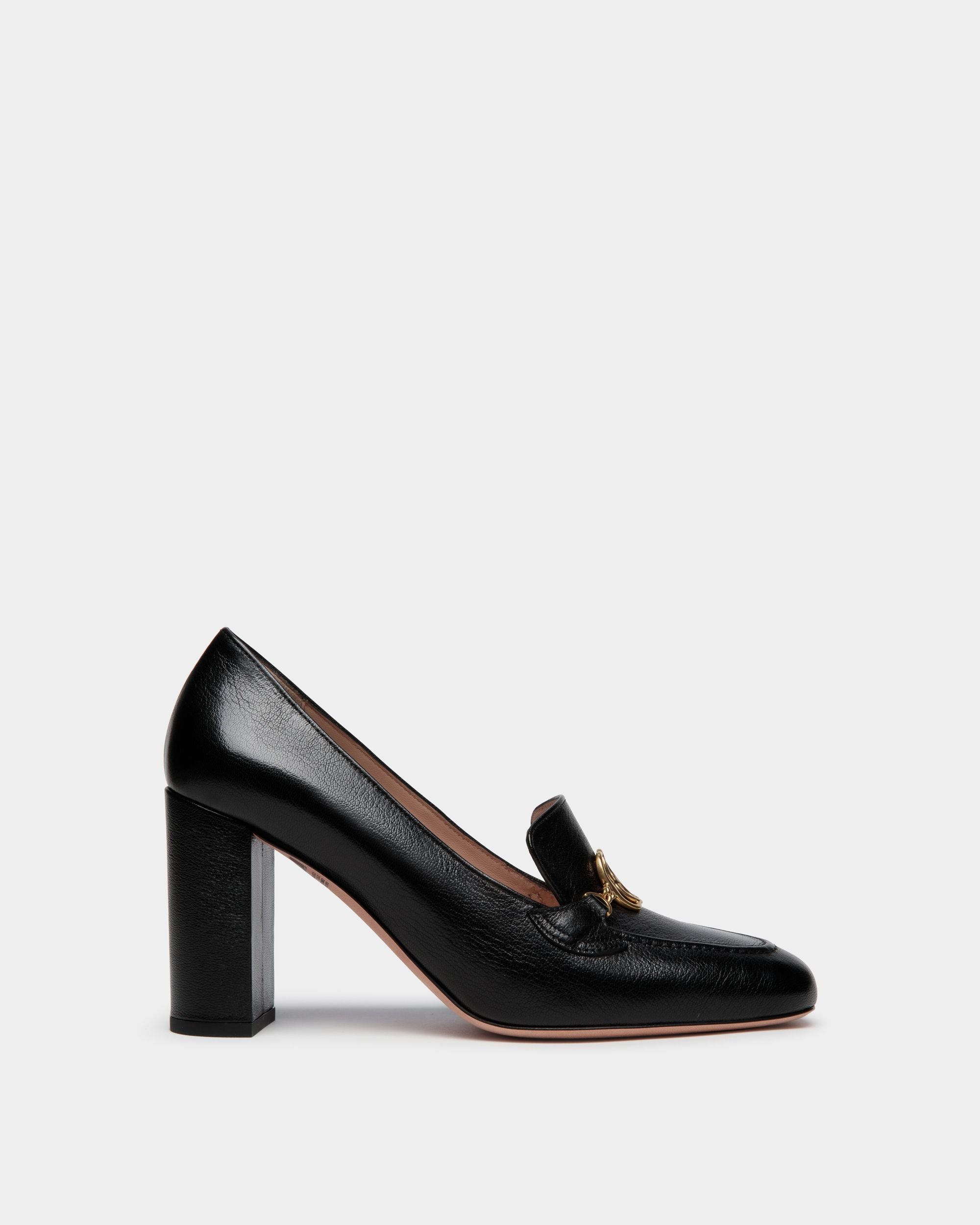 Daily Emblem Pump In Black Leather - Women's - Bally - 01