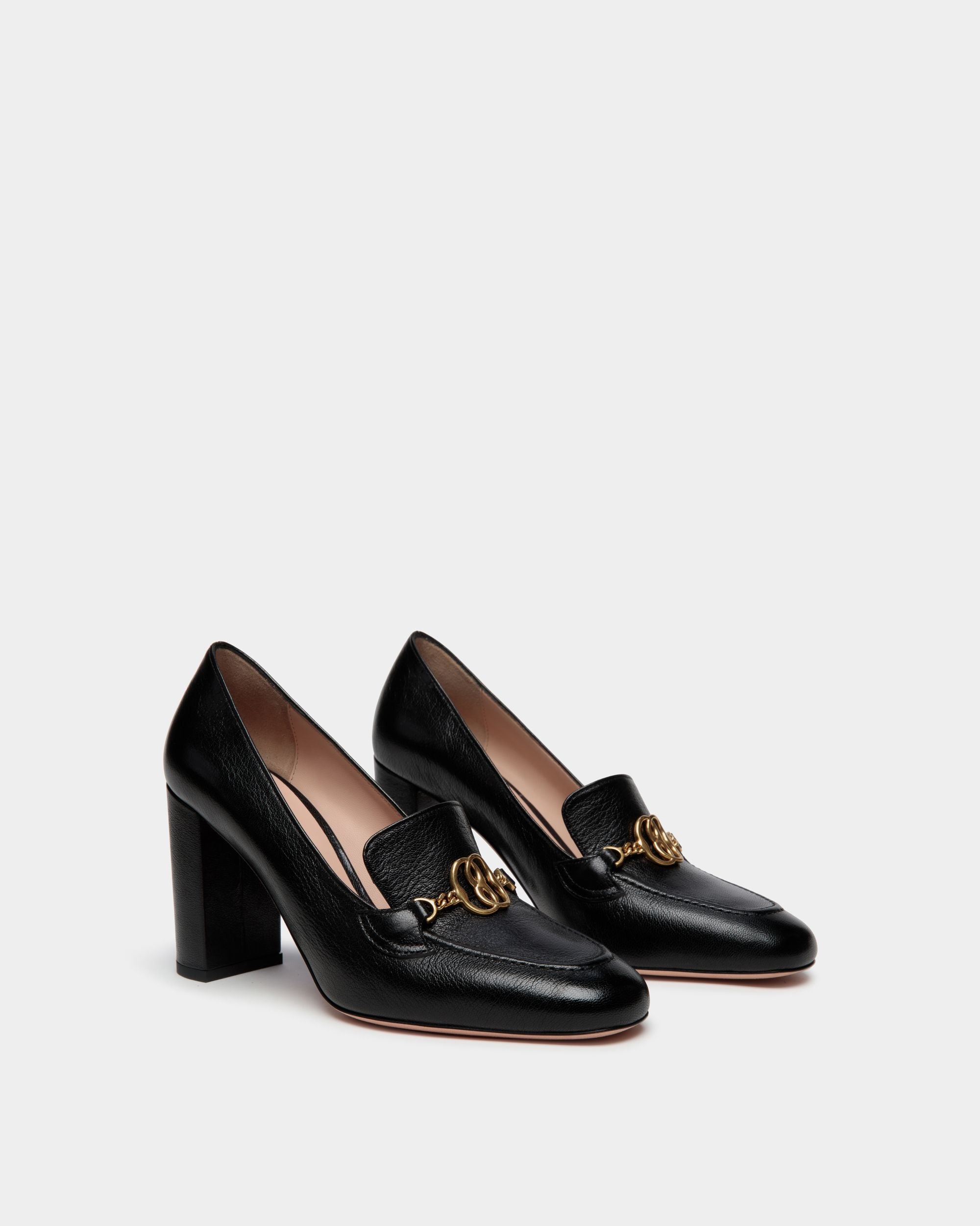 Daily Emblem Pump In Black Leather - Women's - Bally - 03