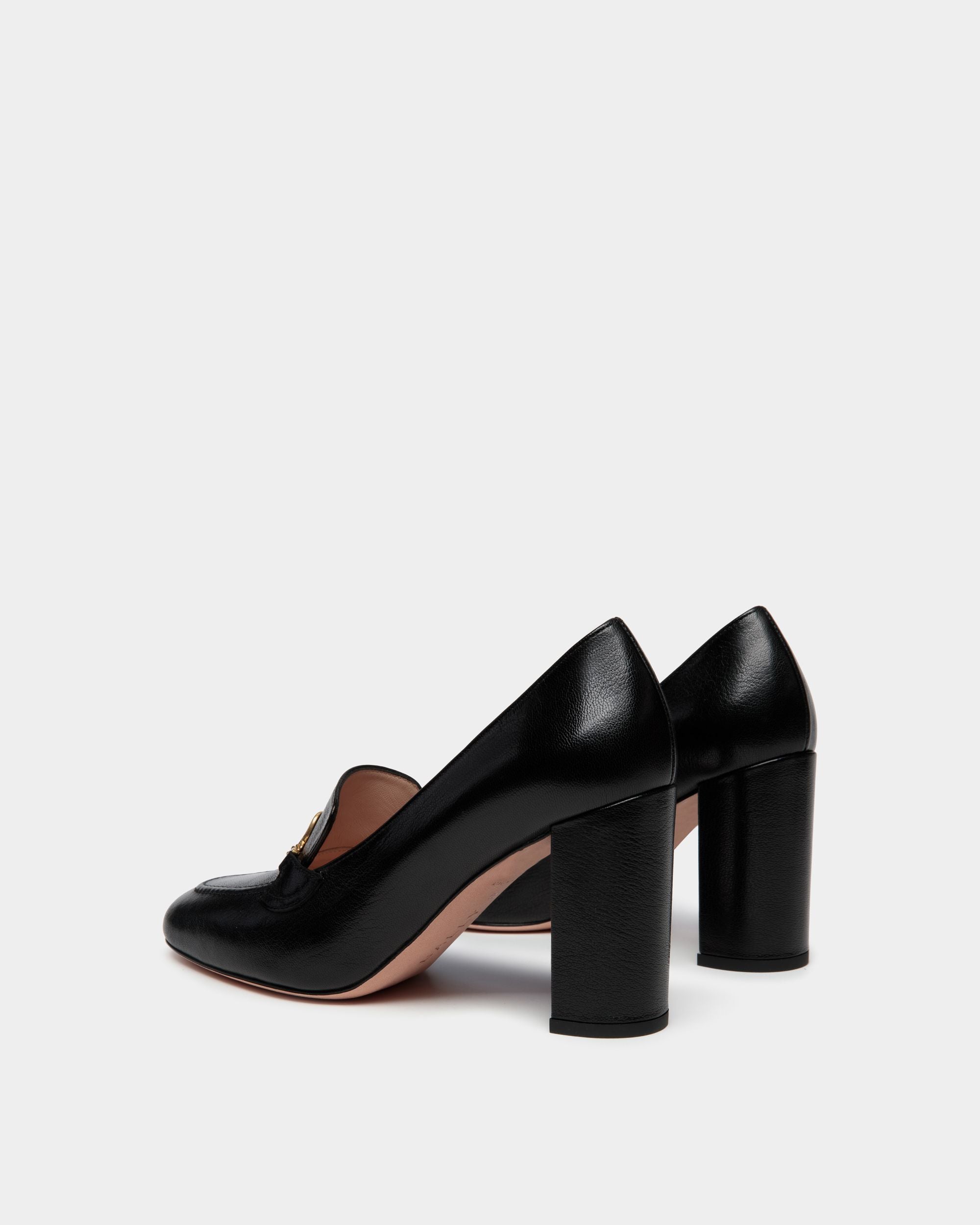 Daily Emblem Pump In Black Leather - Women's - Bally - 04