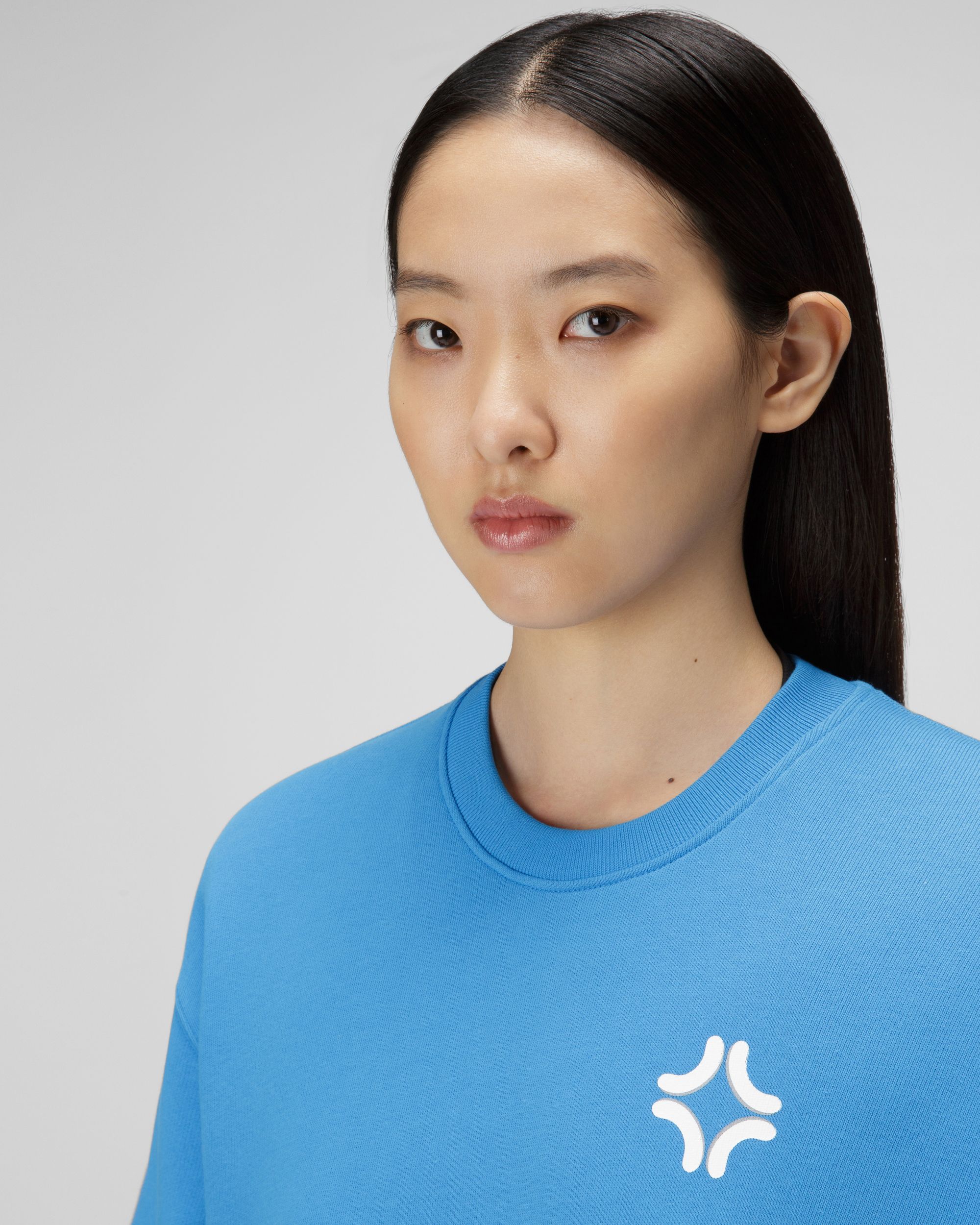 Organic Cotton Crewneck In Blue - Women's - Bally - 04