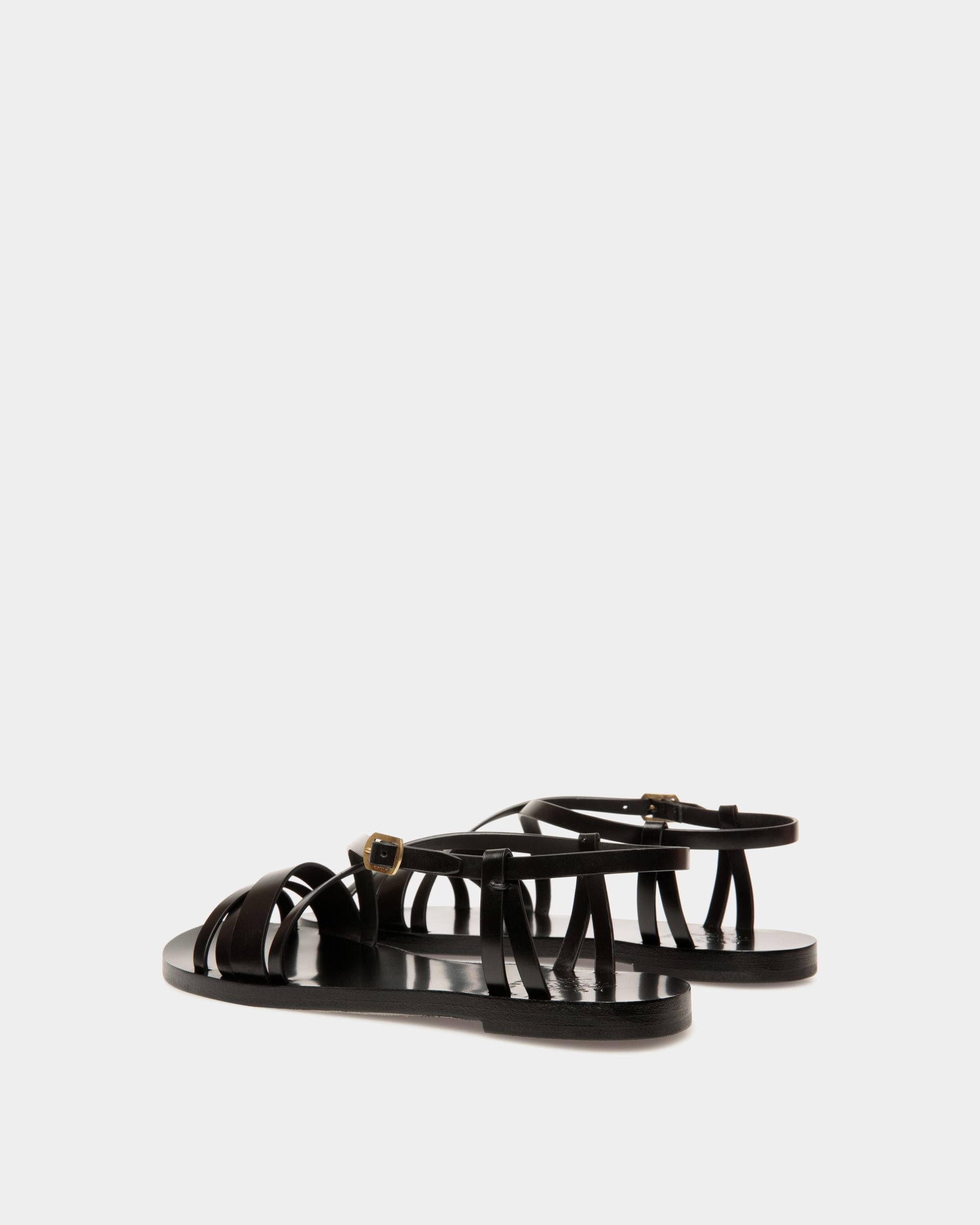 Salis Flat Sandal In Black Leather - Women's - Bally - 04
