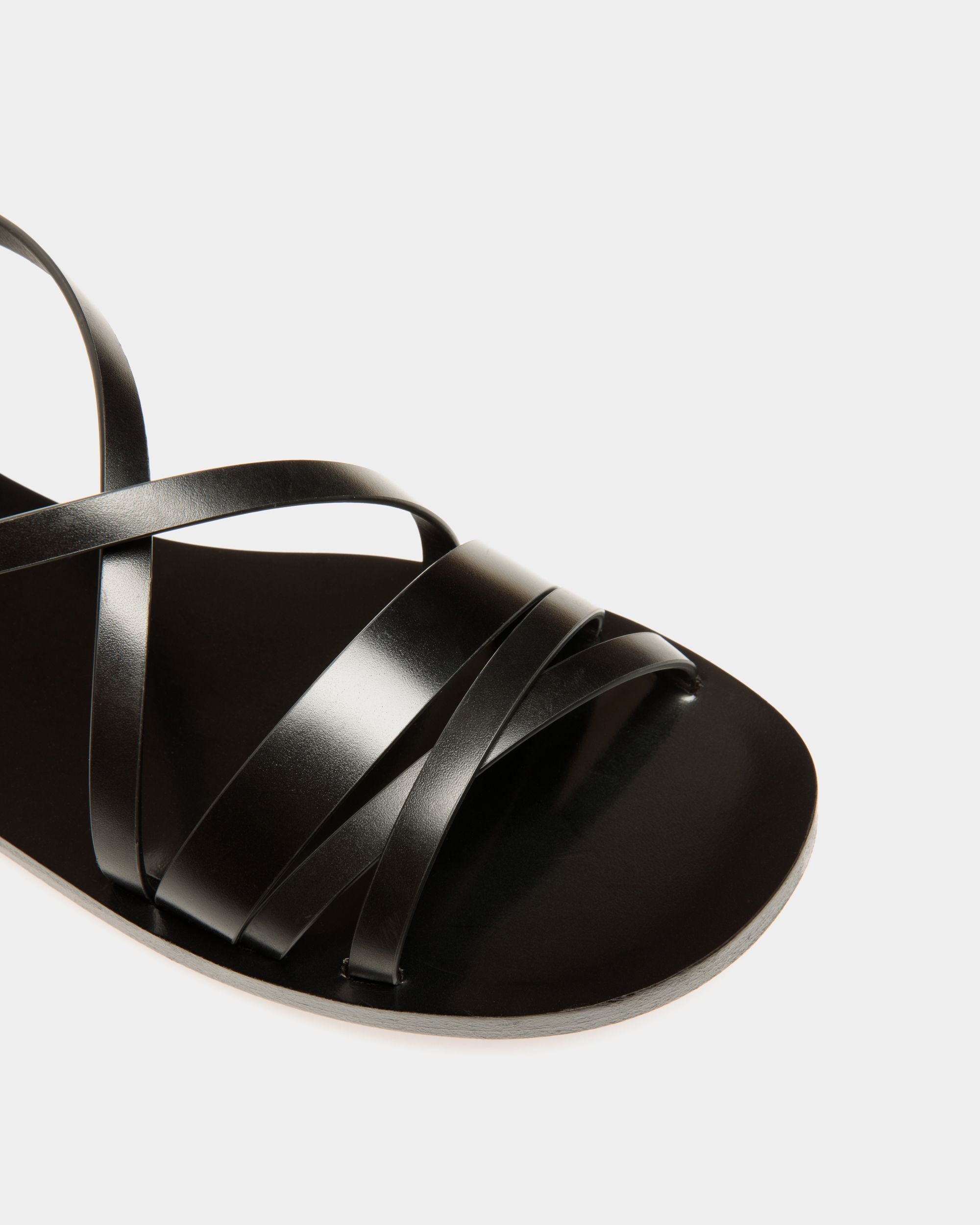 Salis Flat Sandal In Black Leather - Women's - Bally - 05