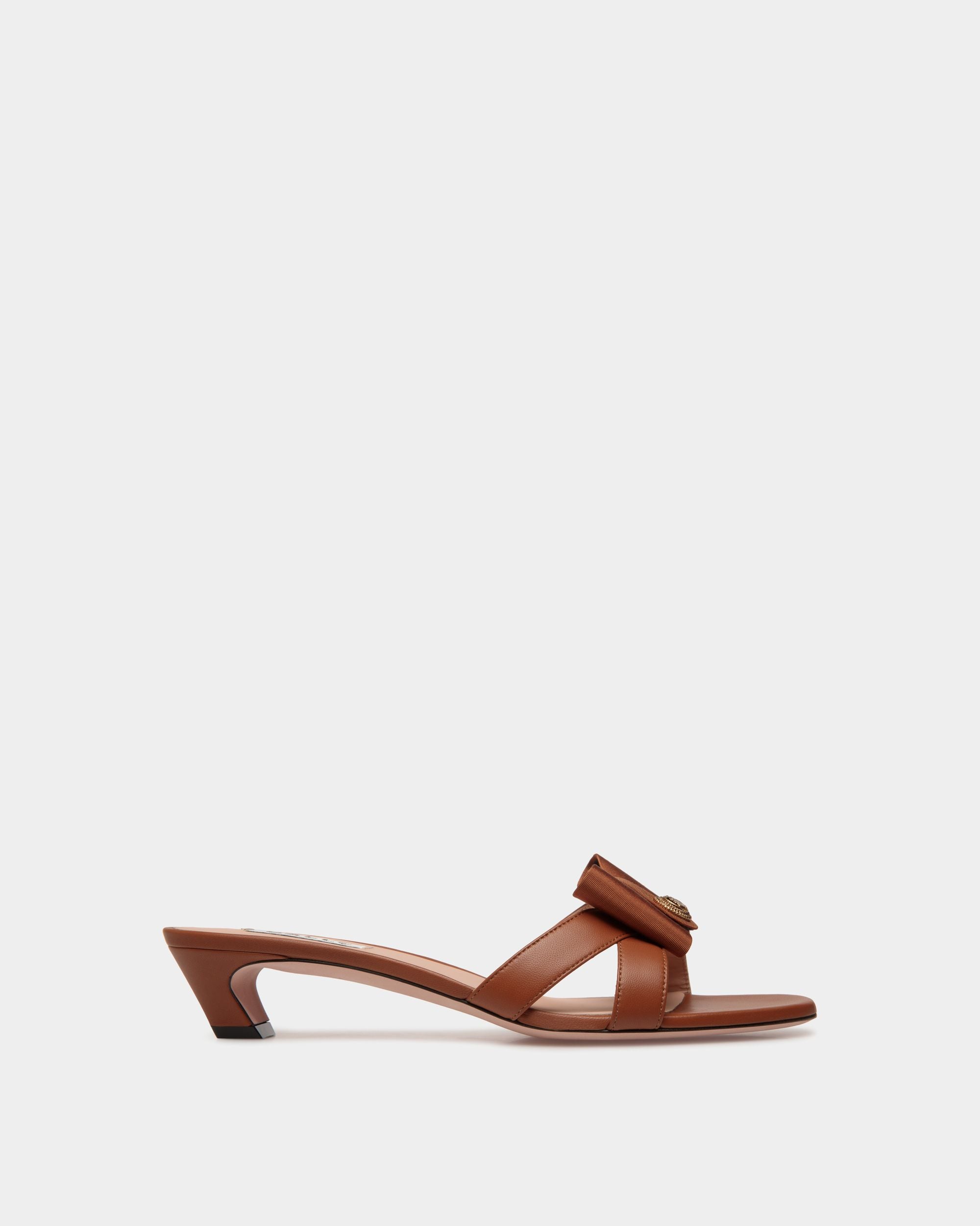 B-Bow Sandal in Brown Leather - Women's - Bally - 01