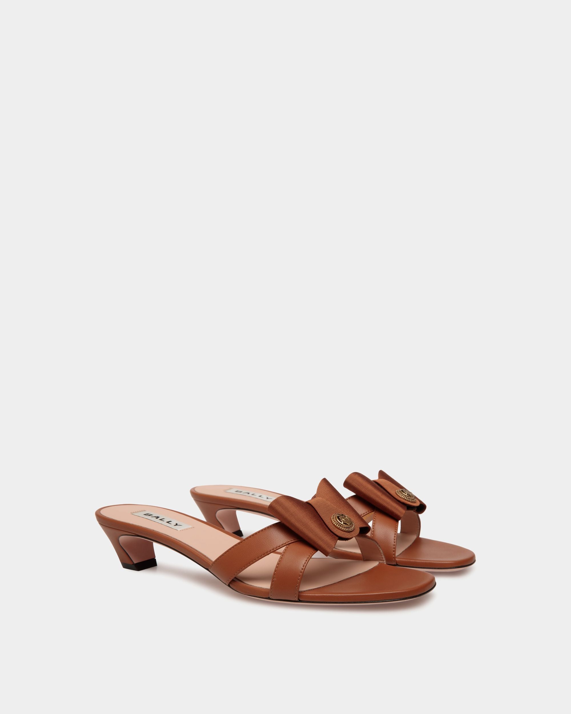 B-Bow Sandal in Brown Leather - Women's - Bally - 03
