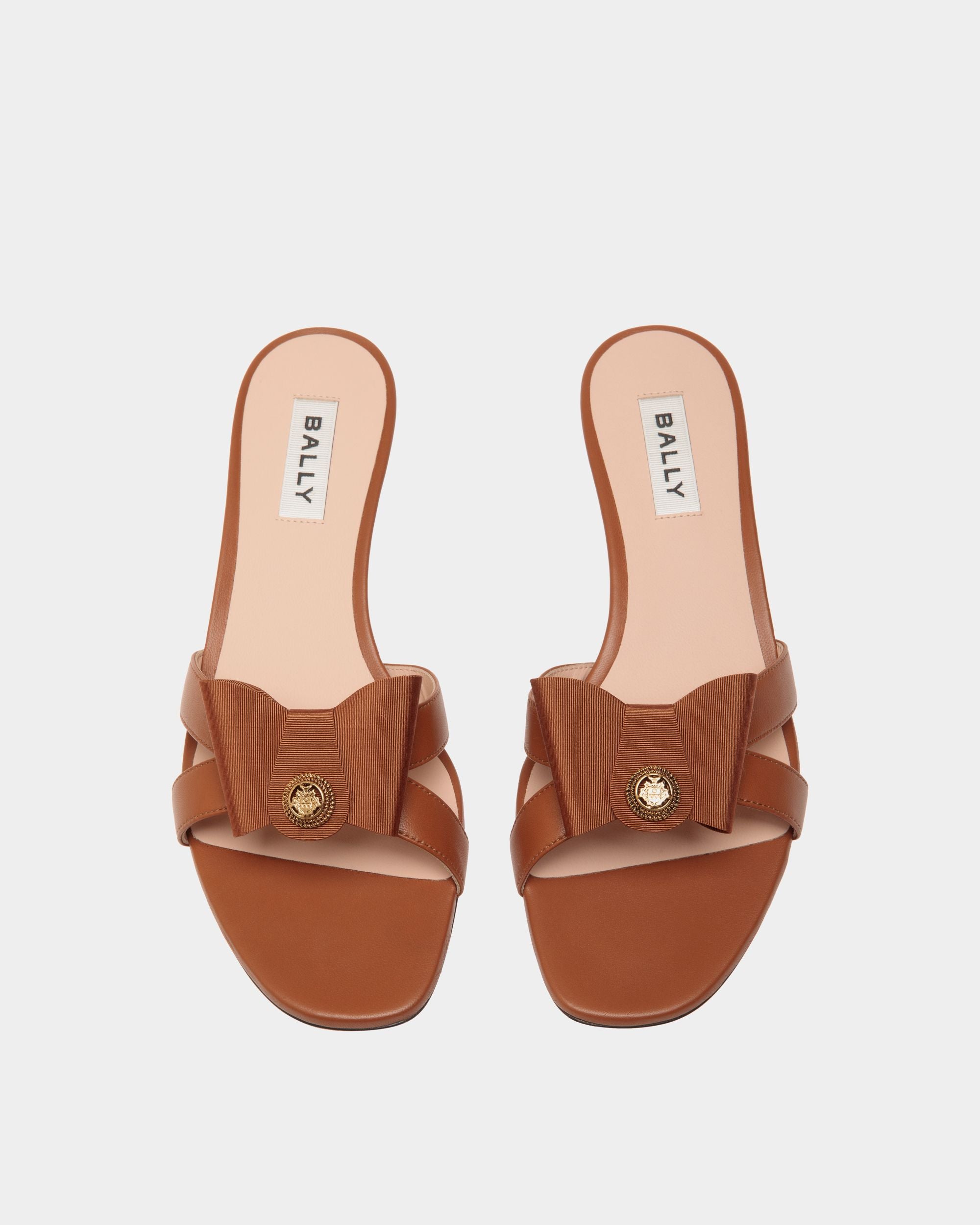 B-Bow Sandal in Brown Leather - Women's - Bally - 05