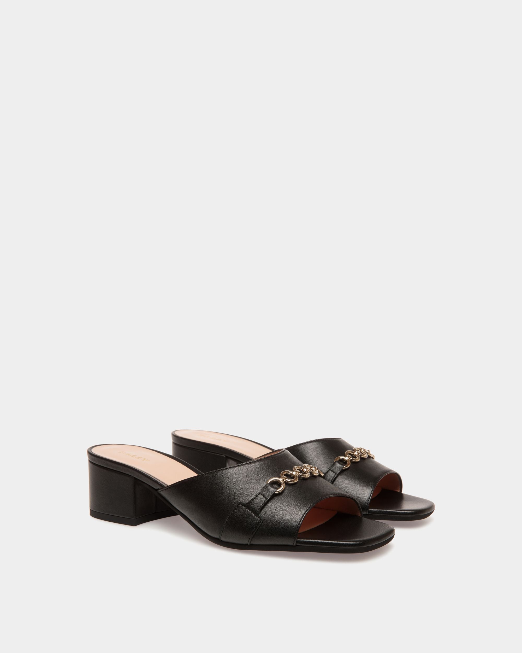 Sandals In Black Leather - Women's - Bally - 02